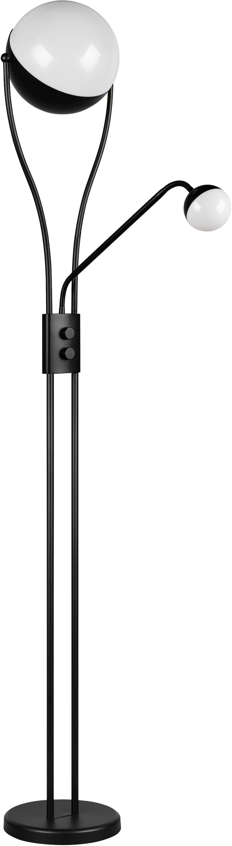 TRIO Leuchten LED Stehlampe »CHRIS, LED Stehleuchte Höhe 180cm, mit Lesearm, Drehdimmer«, 2 flammig, Leuchtmittel LED-Board-LED-Board | LED fest integriert-LED fest integriert, flexibles Leselicht getrennt schalten + dimmen, warmweißes Licht 3000K