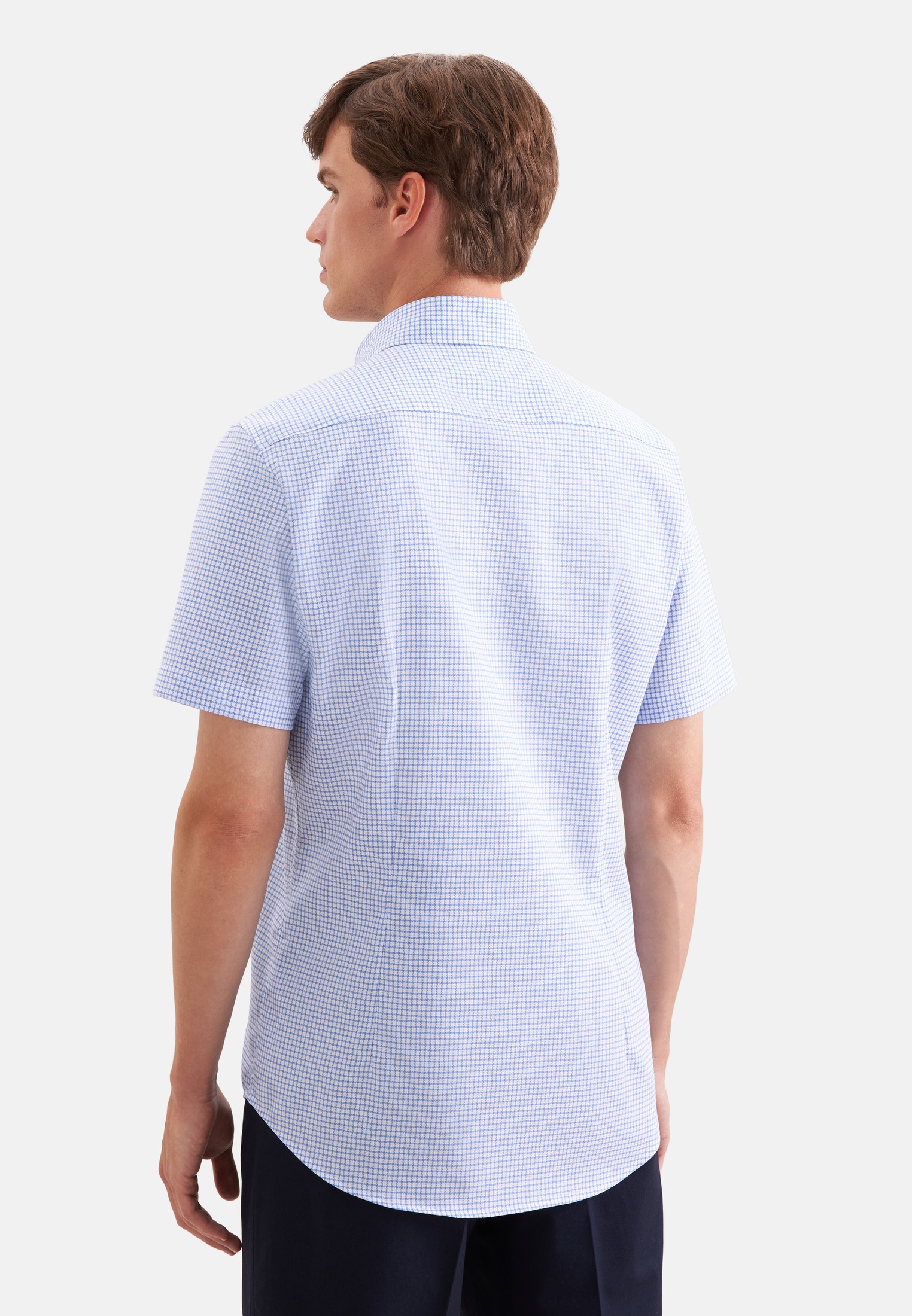 seidensticker Businesshemd »Schwarze Rose« Shaped 1/2 Covered-Button-Down-Kragen Karo