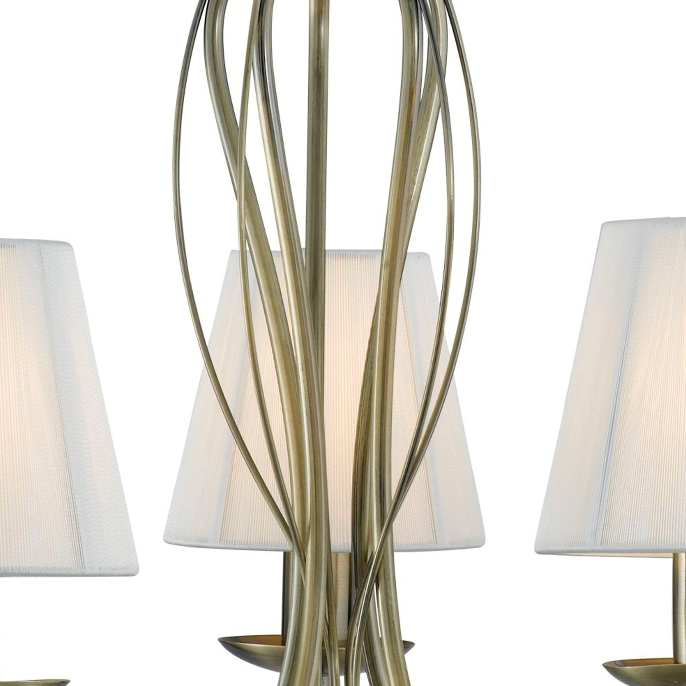 Searchlight Kronleuchter »Andretti 5Lt Pendant-Antique Brass & Ivory String Fabric« E14 1 Stk.