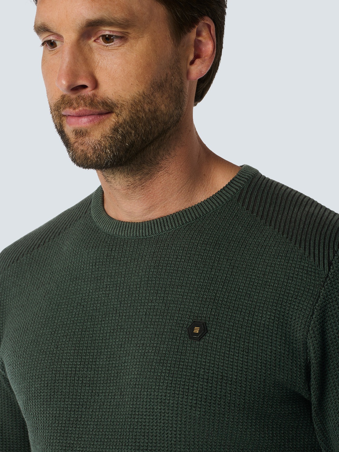 NO EXCESS Rundhalspullover »No Excess Rundhalspullover mit Raffinierter Zwei-Farben-Jacquard«
