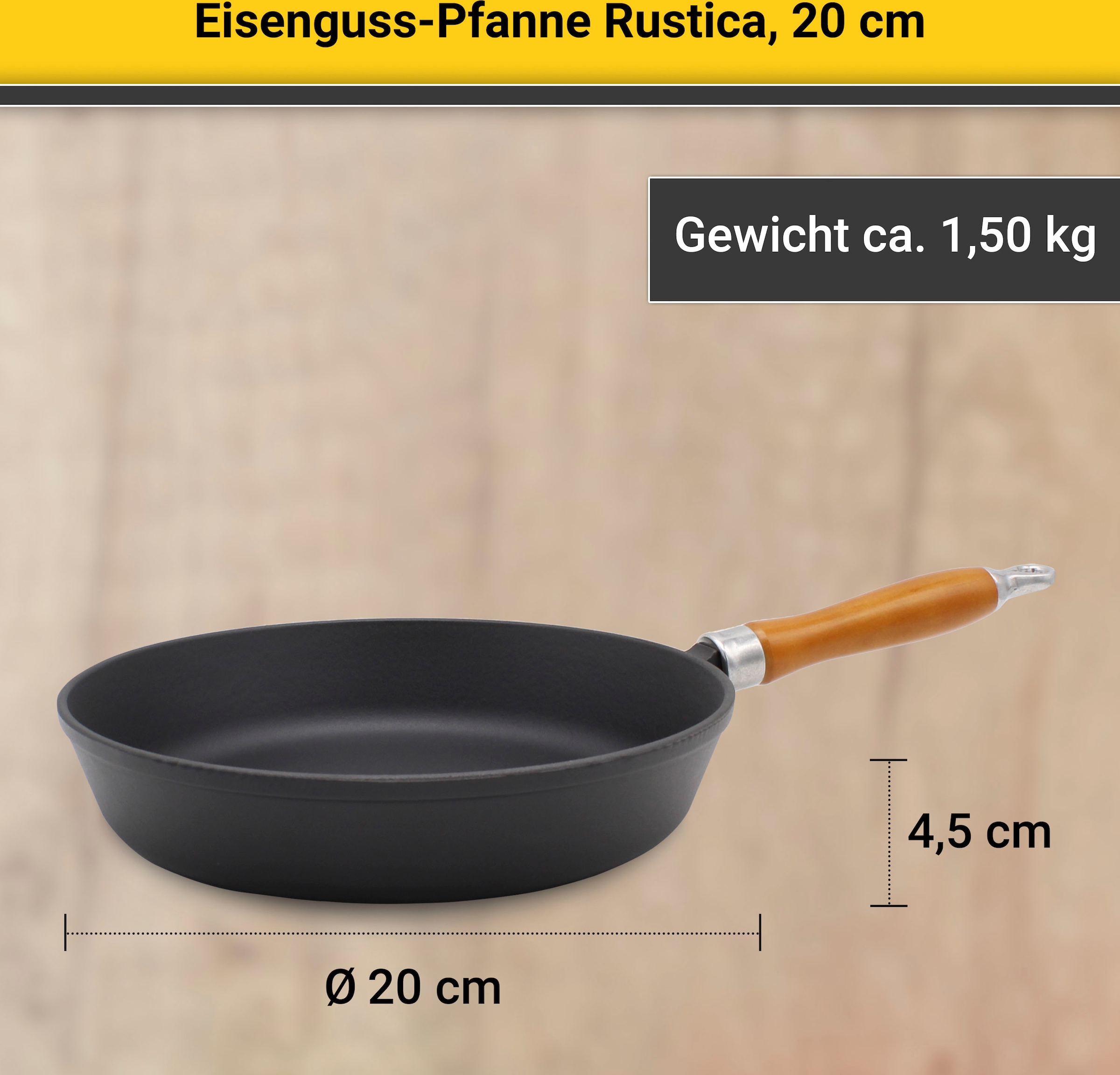 »Rustica«, kaufen Bratpfanne BAUR Induktion Krüger (1 Gusseisen, tlg.), |