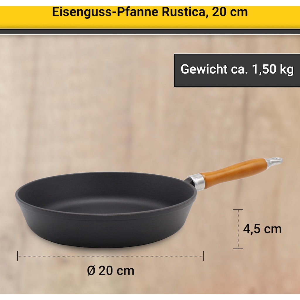 Krüger Bratpfanne »Einsenguss Pfanne RUSTICA, 20 cm«, Gusseisen, (1 tlg.)