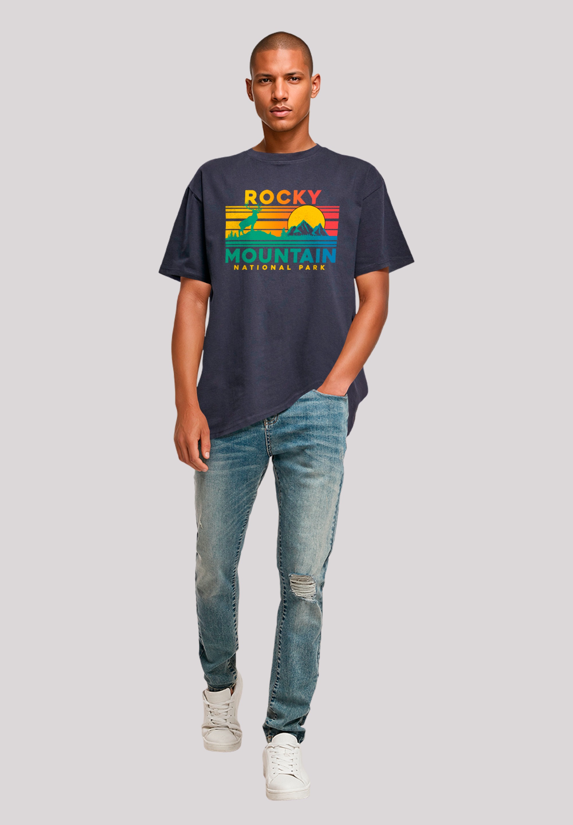 F4NT4STIC T-Shirt »US National Parks Rocky Mountain Sunset«, Premium Qualität