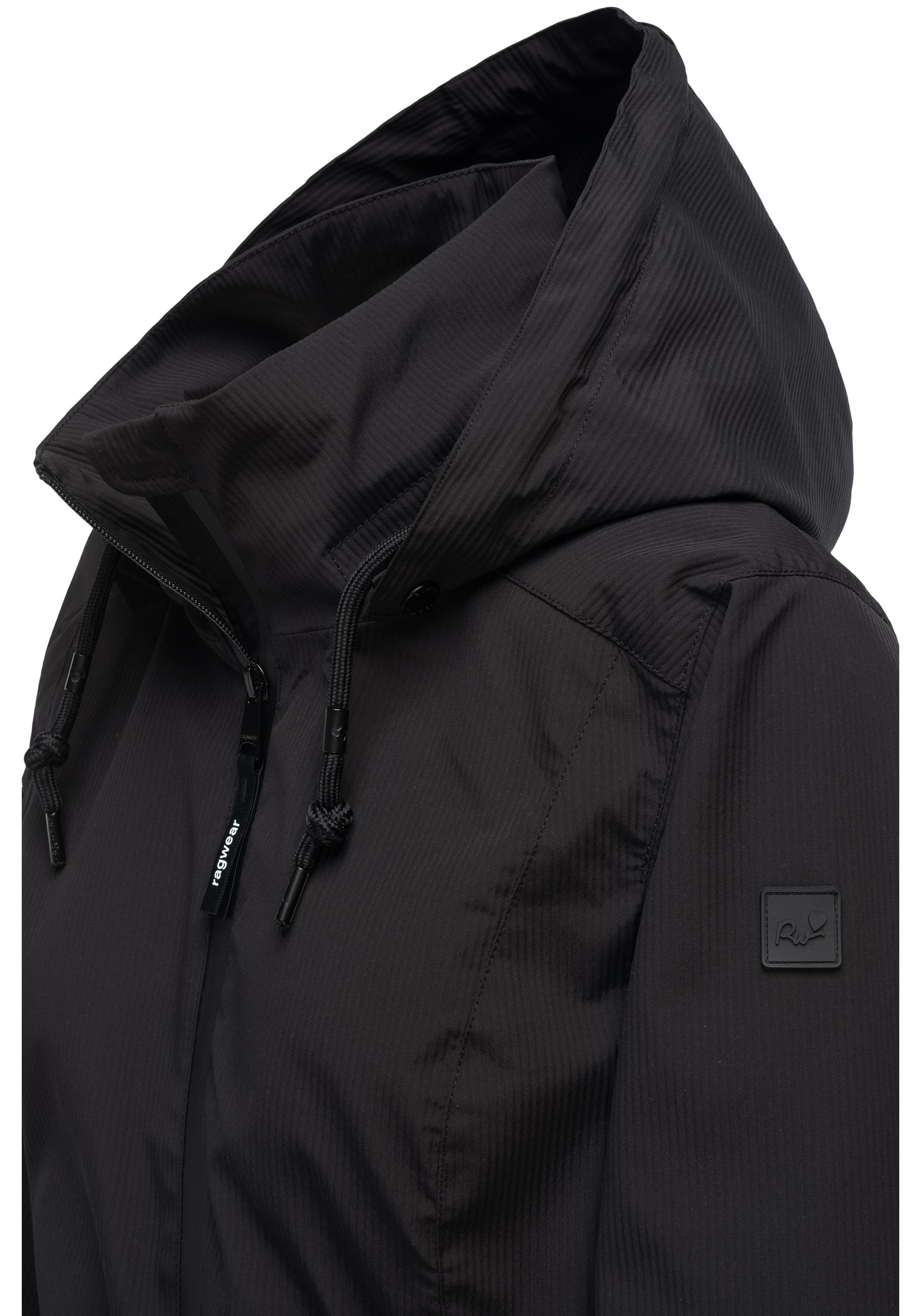 Ragwear Kurzmantel »Dakkota B«, Übergangsjacke wasserdicht mit feiner Rillenstruktur