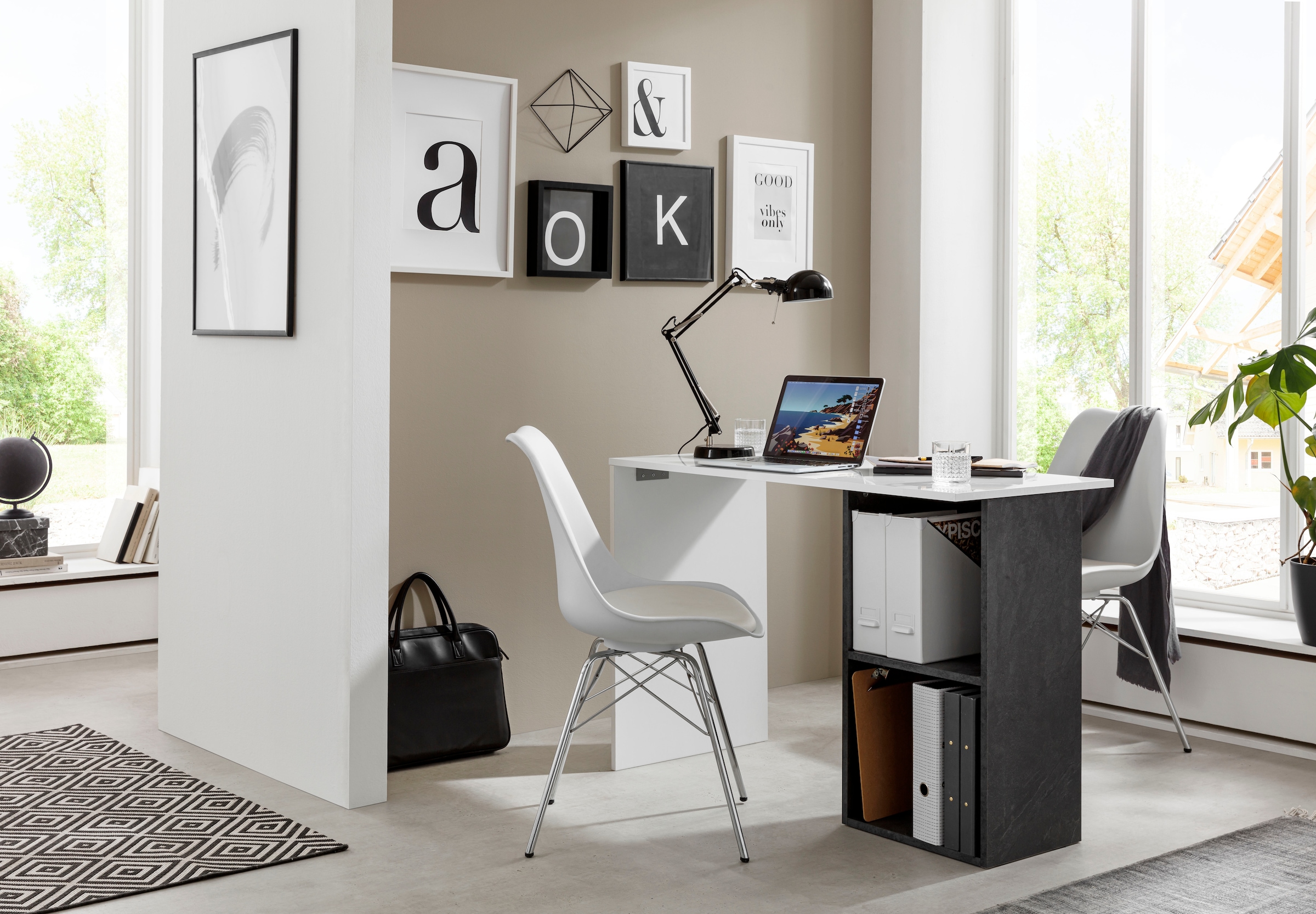 INOSIGN Schreibtisch »Conti«, Computertisch, modernes zweifarbiges Design, Breite 110 cm