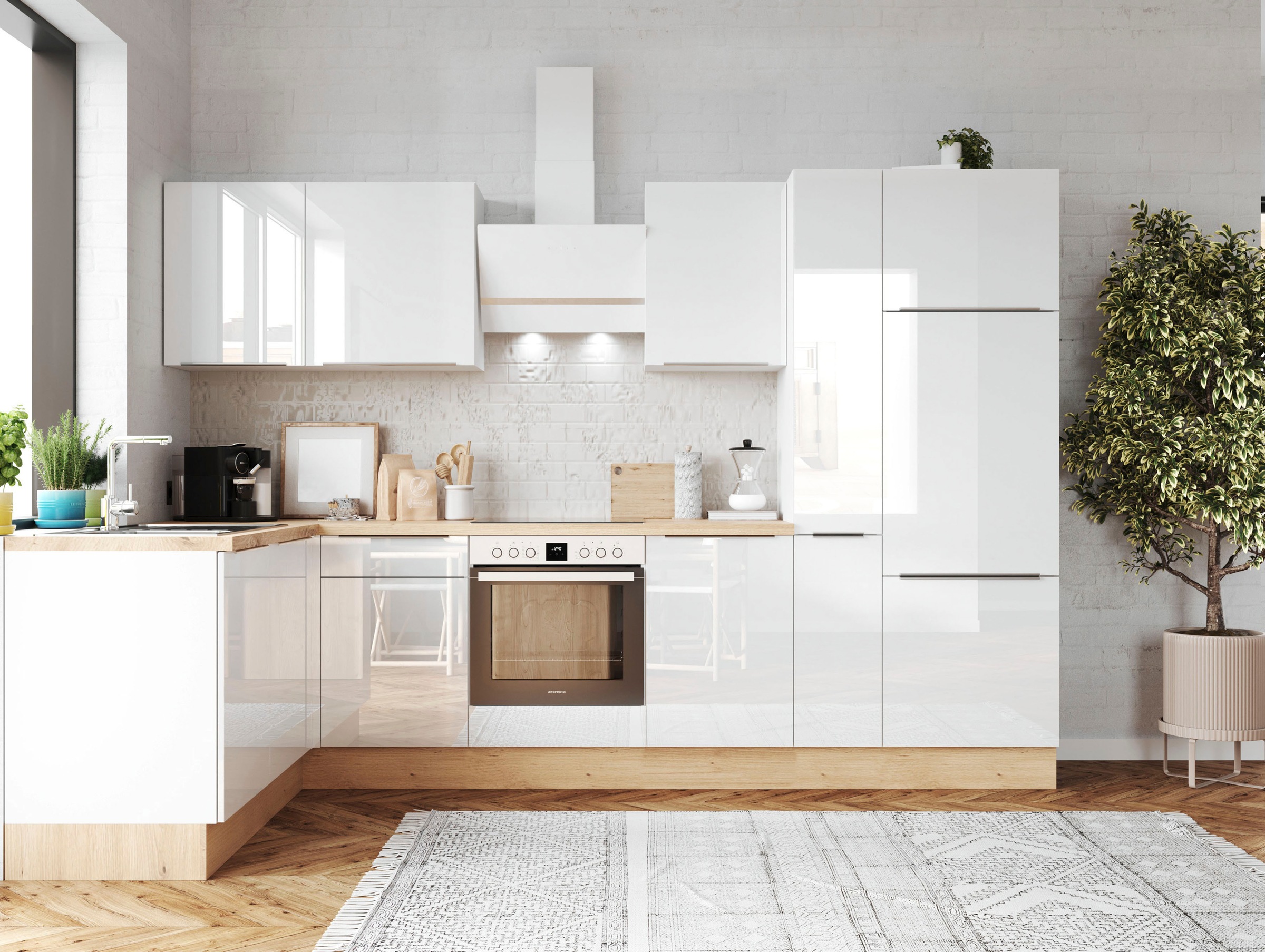 RESPEKTA Küchenzeile "Safado aus der Serie Marleen" Breite 310 cm, mit Soft günstig online kaufen