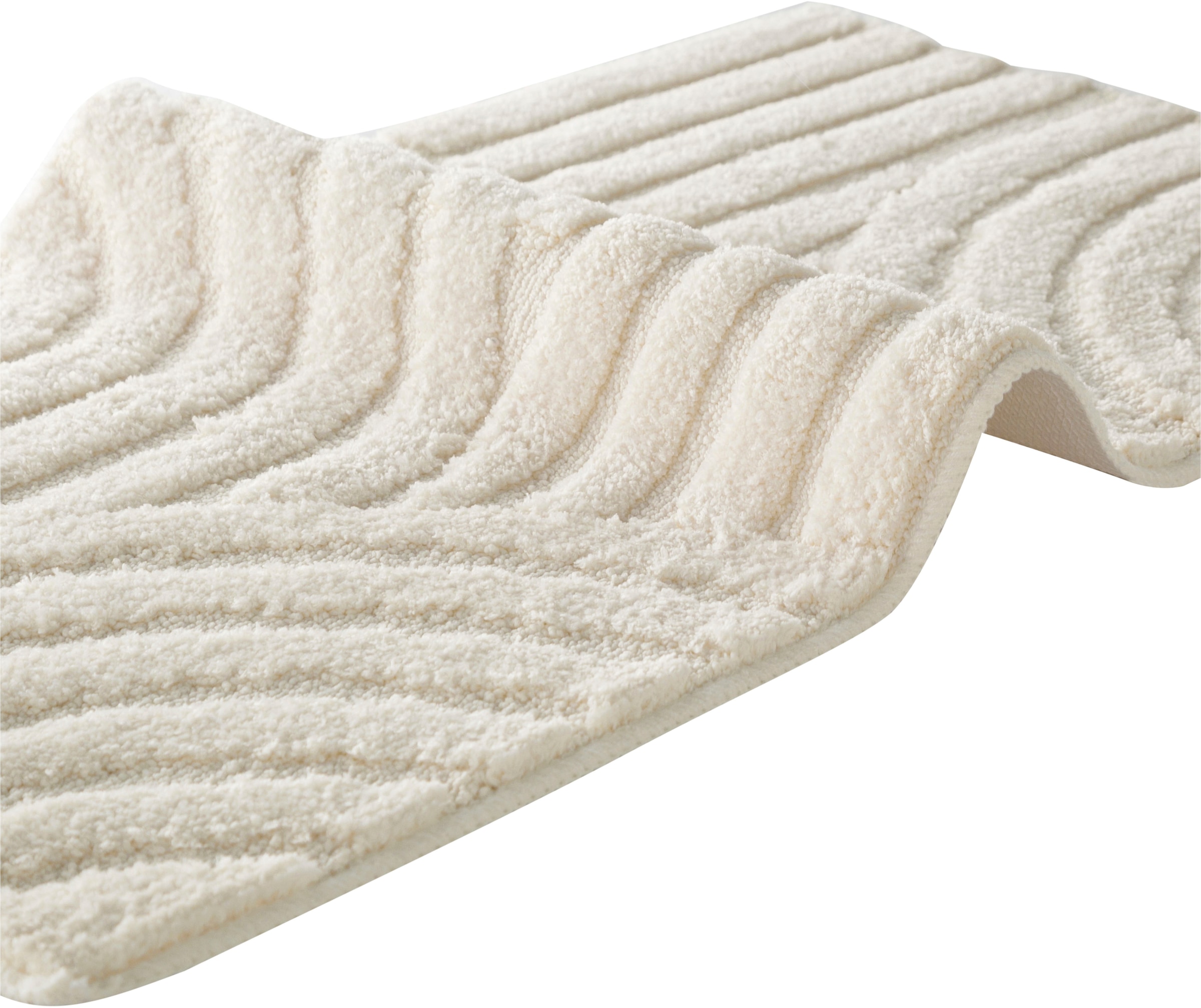 my home Badematte »Regona Scandi, Badvorleger, Badezimmer Teppich, Duschvorleger«, strapazierfähig, Badteppich, Uni Farben, Hoch-Tief-Effekt, modernes Muster
