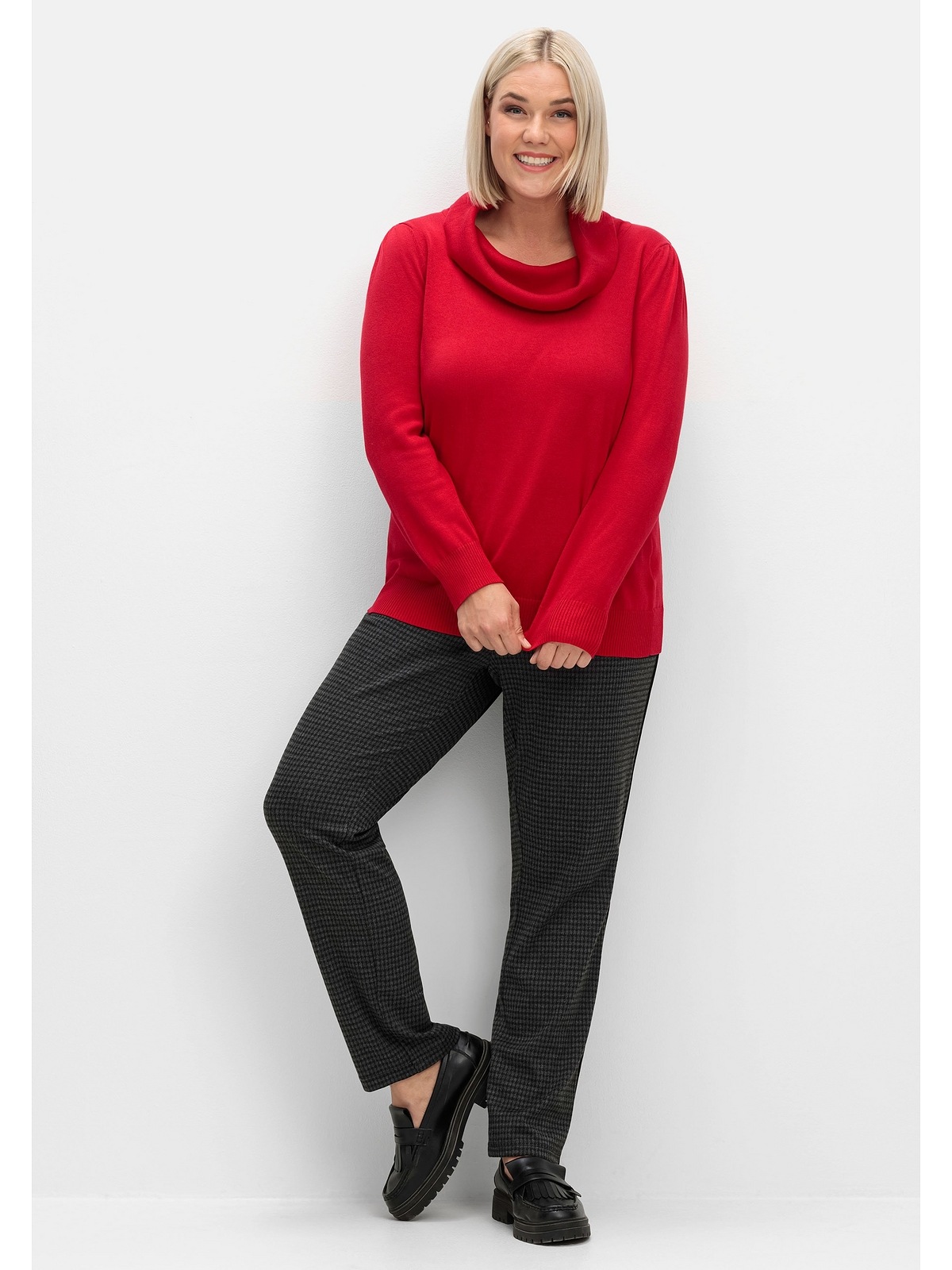 Sheego Strickpullover »Große Größen«, mit weitem Wasserfall-Rollkragen