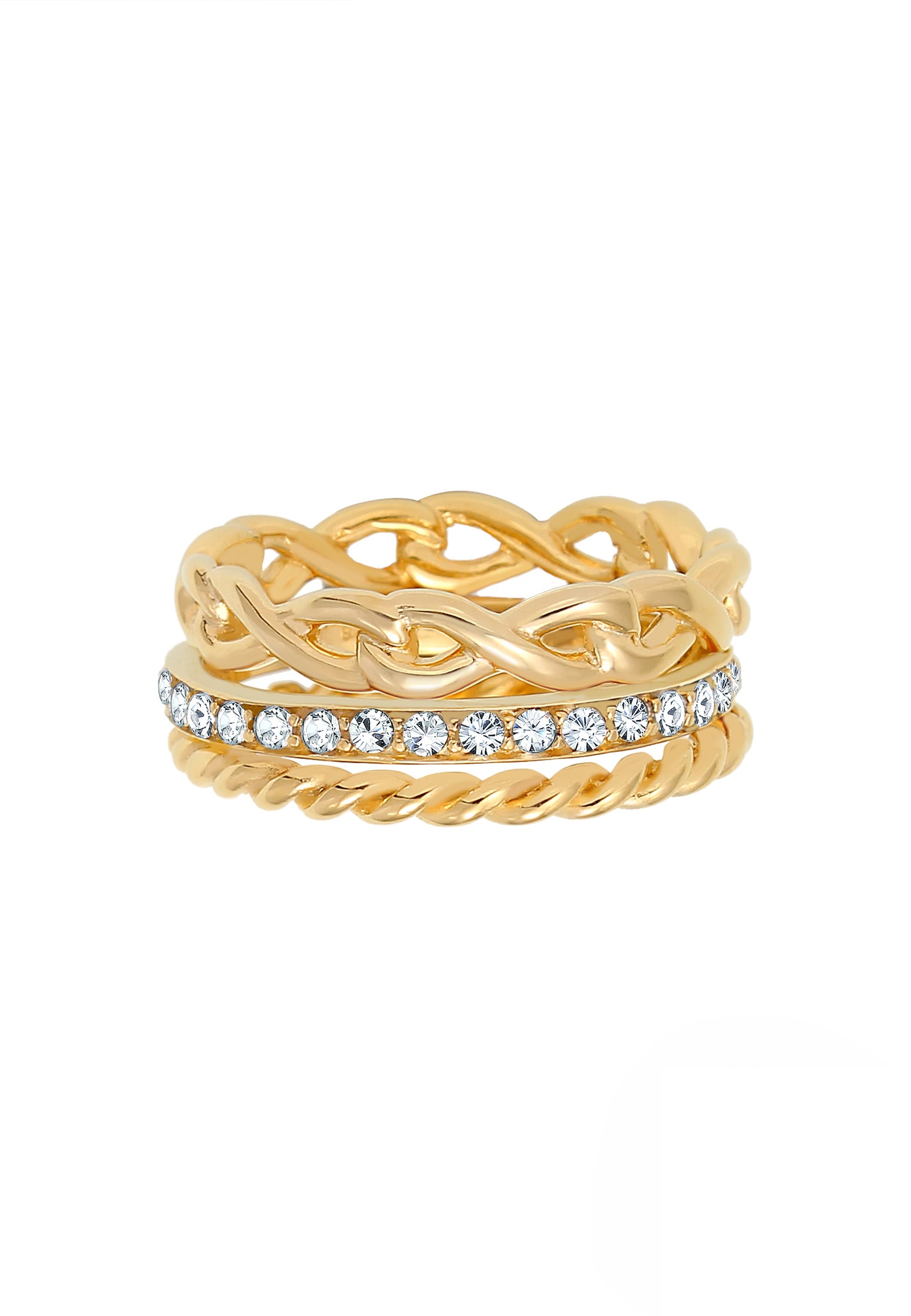 Elli Solitärring »Ring Set Infinity 925 Silber, mit Kristallen von Swarovski®«