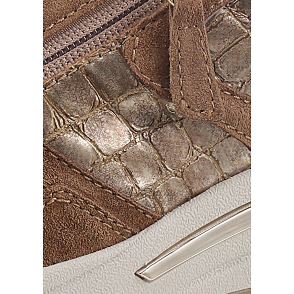 Marken Gabor Gabor Keilsneaker, mit Kontrastbesatz hellbraun-goldfarben Marken Gabor Gabor Keilsneaker, mit Kontrastbesatz hellbraun-goldfarben
