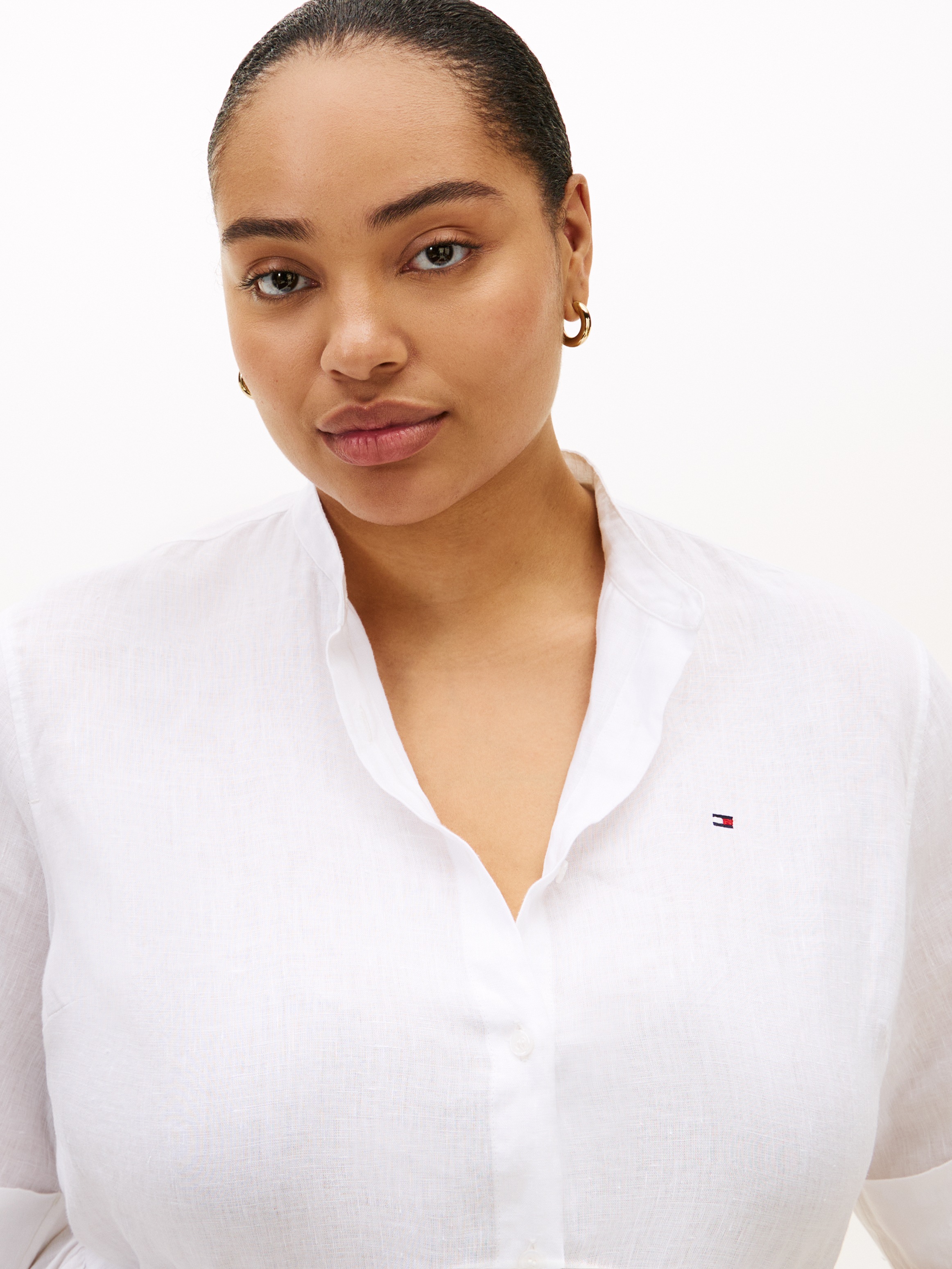 Tommy Hilfiger Curve A-Linien-Kleid »CRV LINEN MIDI SHIRT DRESS SS« in großen Größen