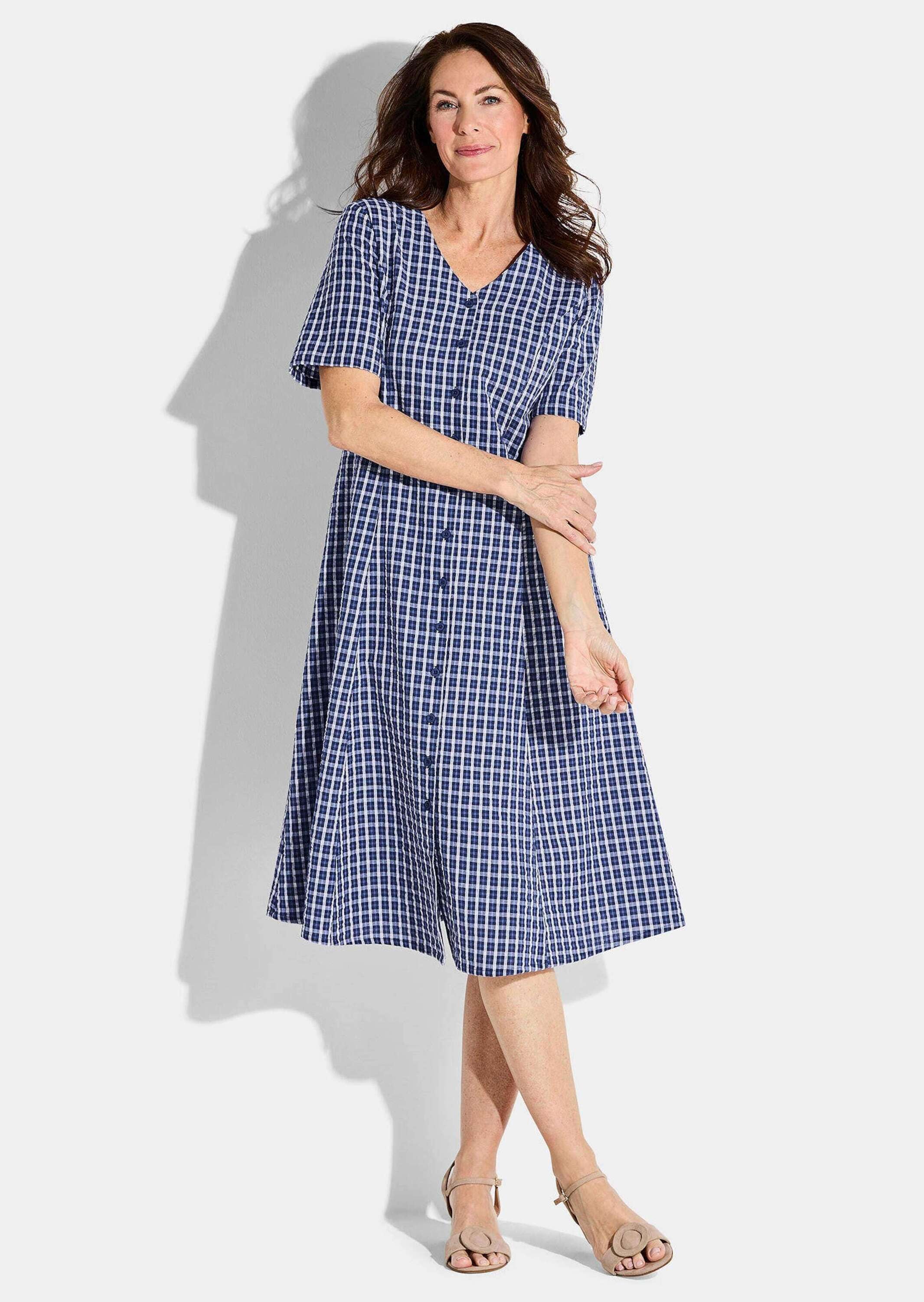 GOLDNER Sommerkleid »Baumwollkleid mit Karomuster«