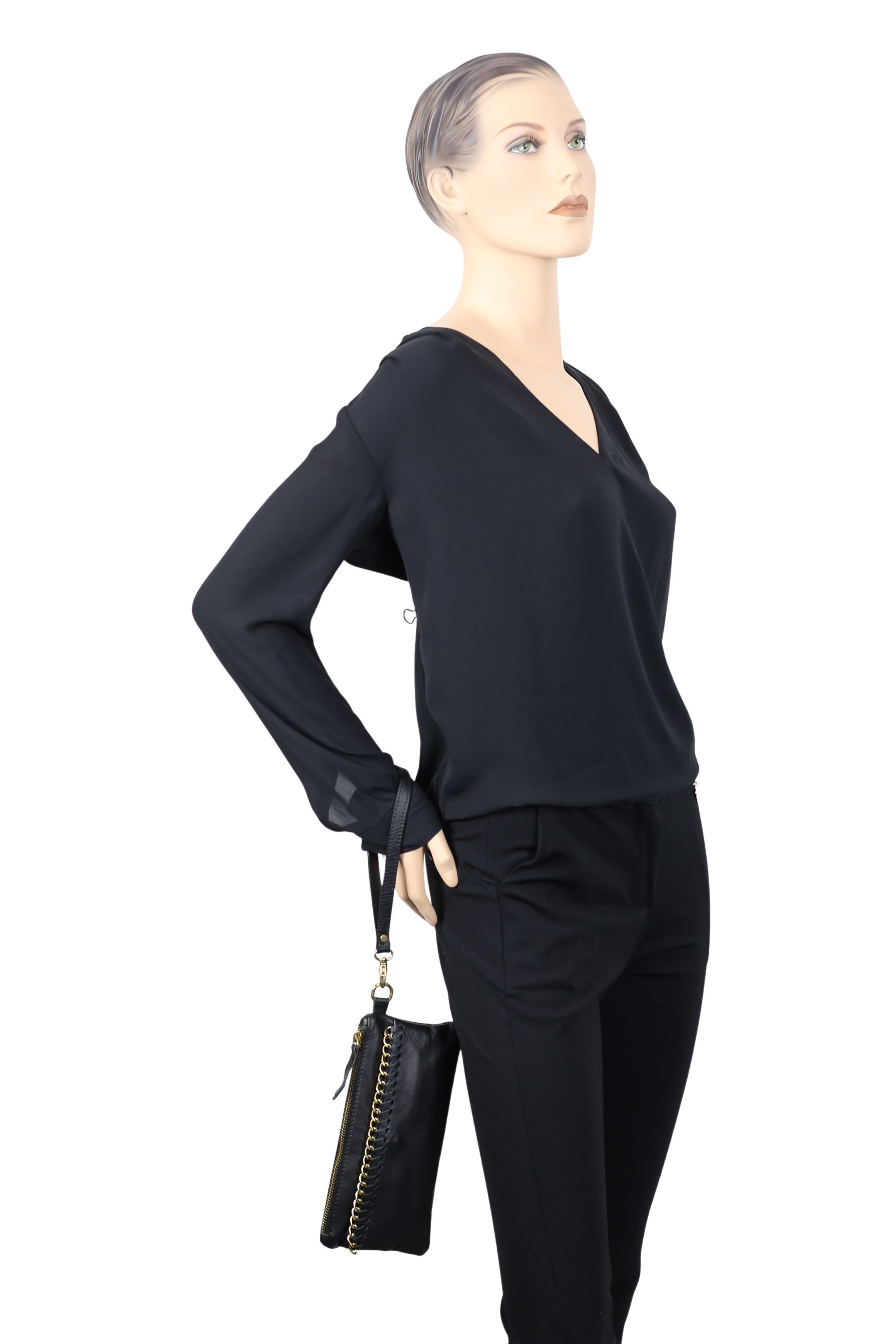 COLLEZIONE ALESSANDRO Clutch »Dubai«, aus Leder mit goldenen Metallen