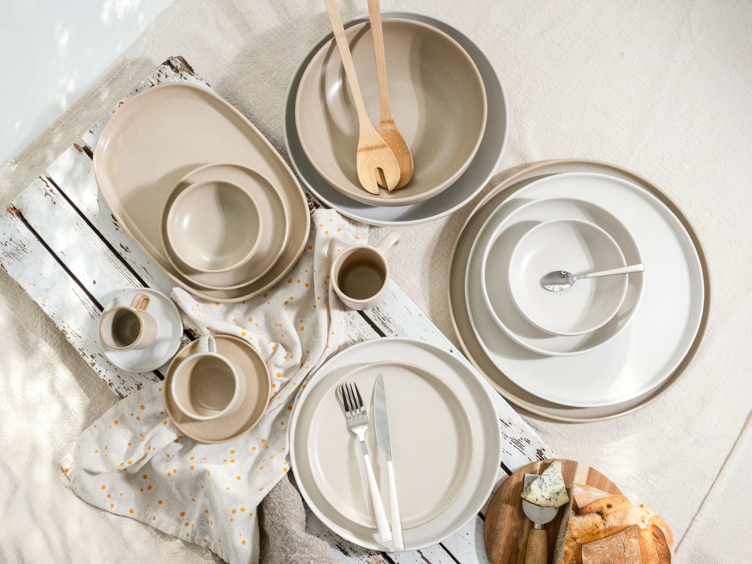 CreaTable Teller-Set »Uno Toscana, Tellerset 12-tlg.« Puristische Formgebung, Inspiriert durch die Farben der Toscana