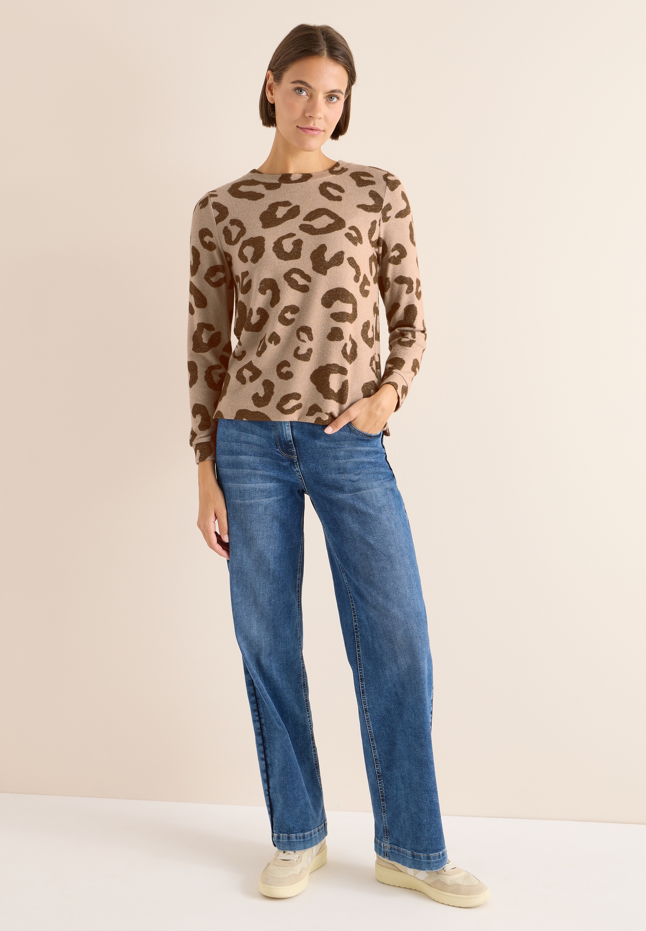 Cecil Langarmshirt, aus softem Materialmix