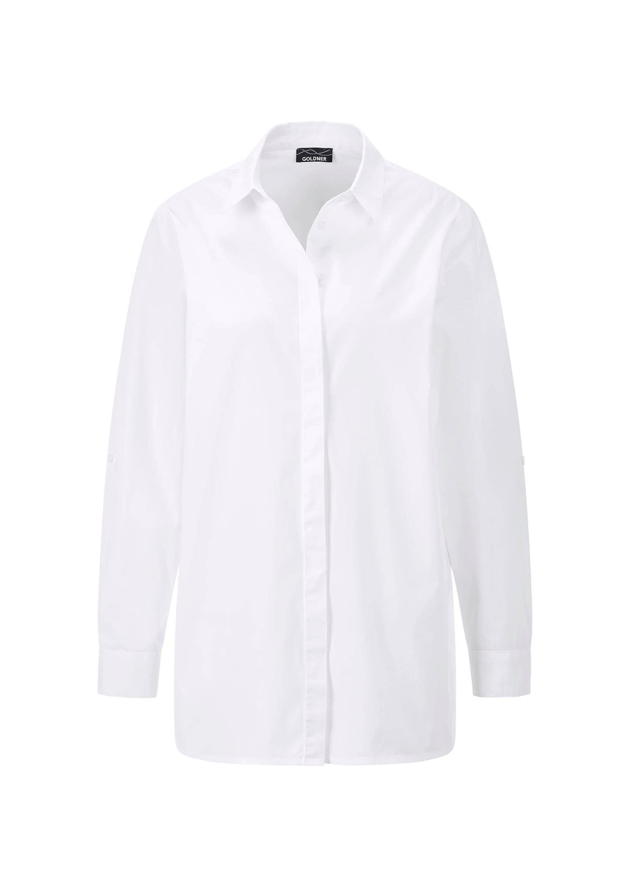 GOLDNER Hemdbluse "Baumwollbluse mit Hemdkragen" Mit Seitenschlitzen günstig online kaufen