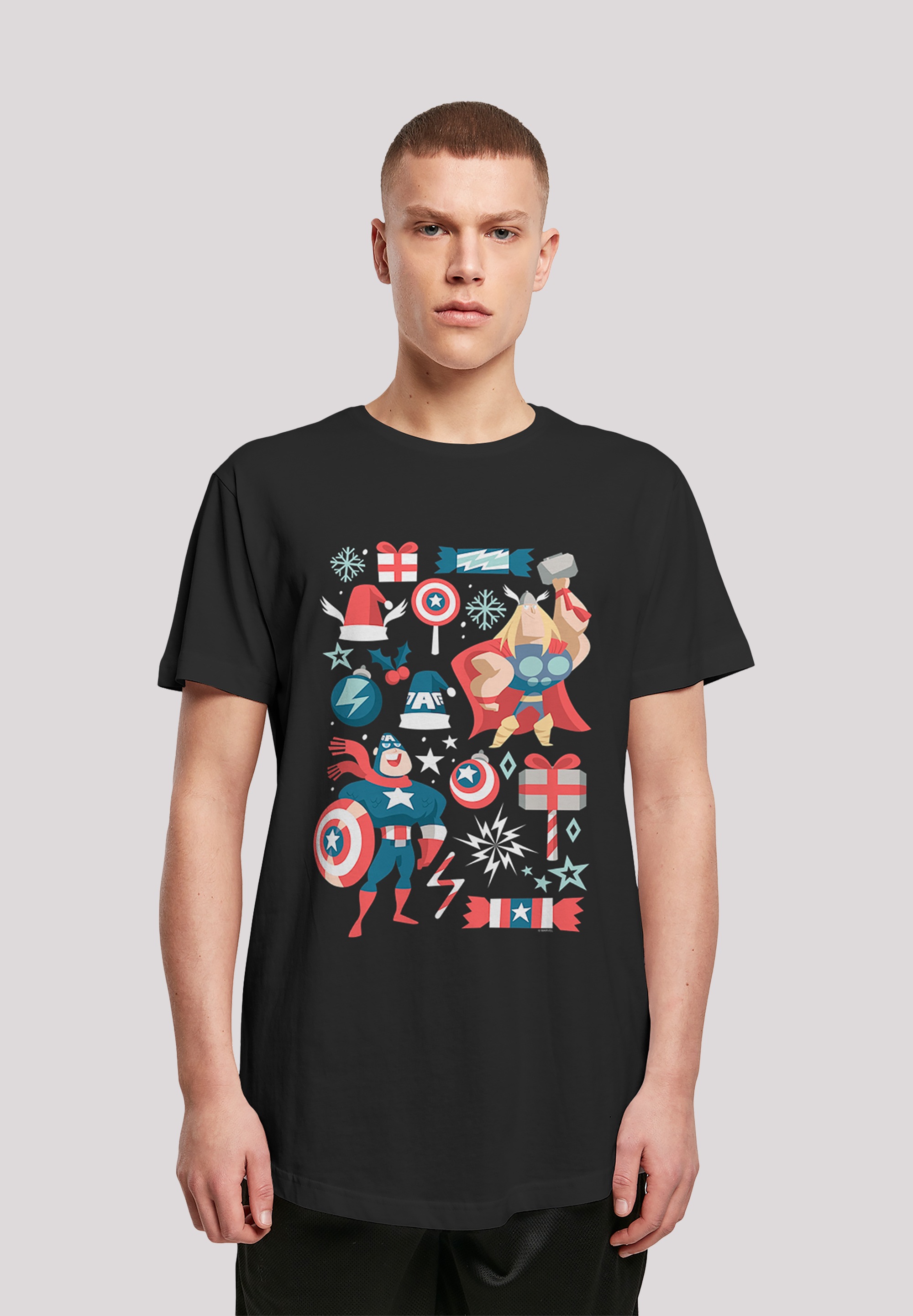 F4NT4STIC T-Shirt »Marvel Thor And Captain America Weihnachten«, Print ▷  bestellen | BAUR | T-Shirts