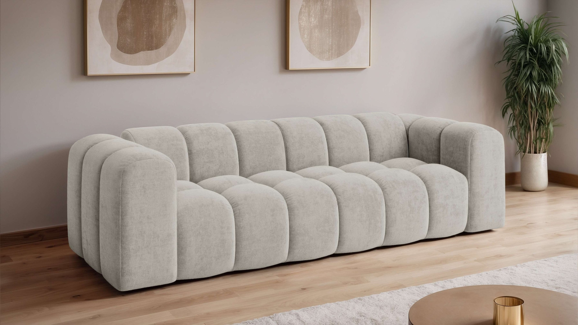 OTTO home Big-Sofa "KALLIE Design-Sofa mit Steppung, Bubble-Optik, Breite 248 cm" moderne Steppung, hoher Sitzkomfort und modernes Design