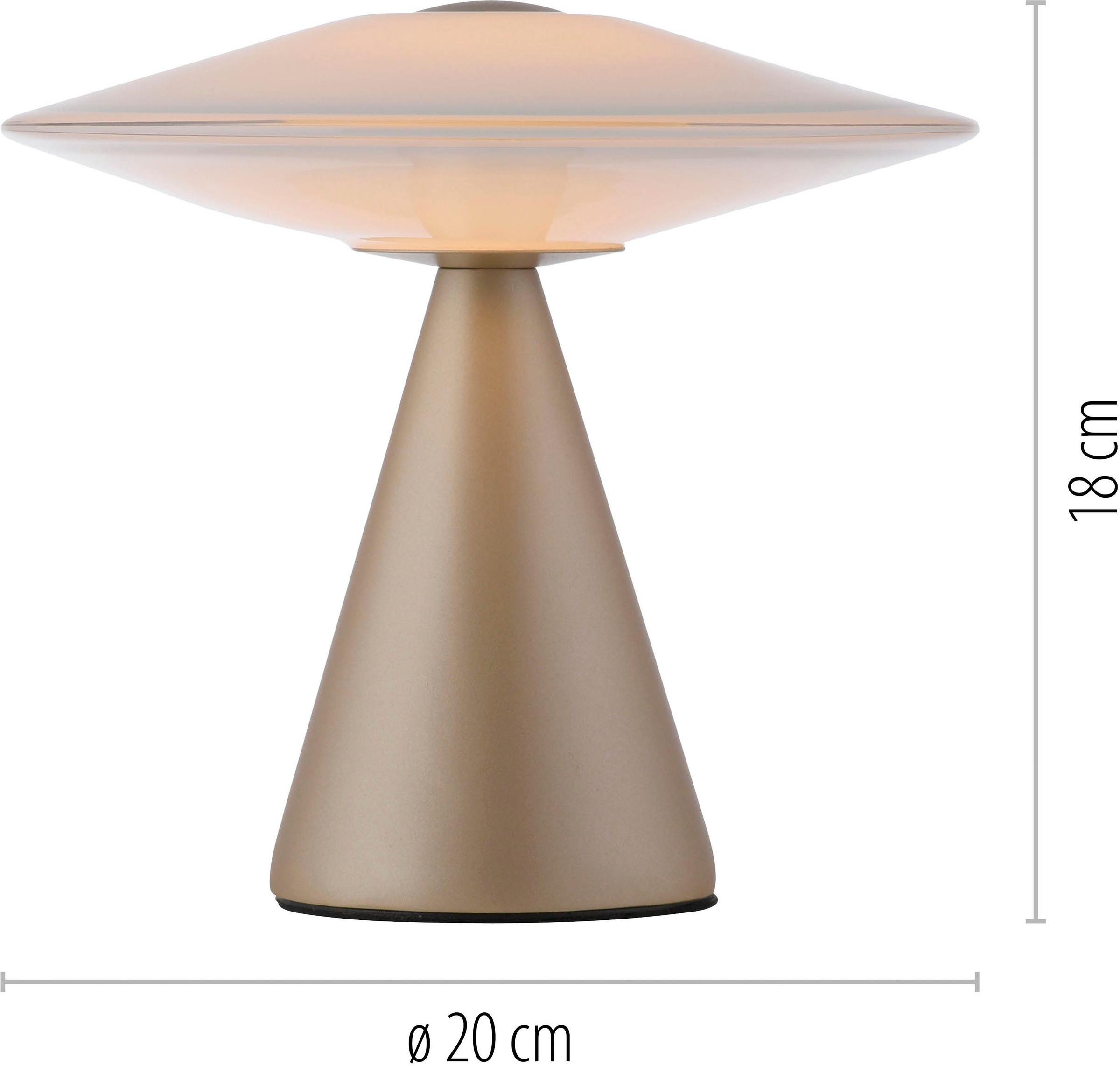 Paul Neuhaus LED Tischleuchte »ELIPSA« LED-Board 1 Stk. Warmweiß Touchdimmer, Memoryfunktion, Opalglas