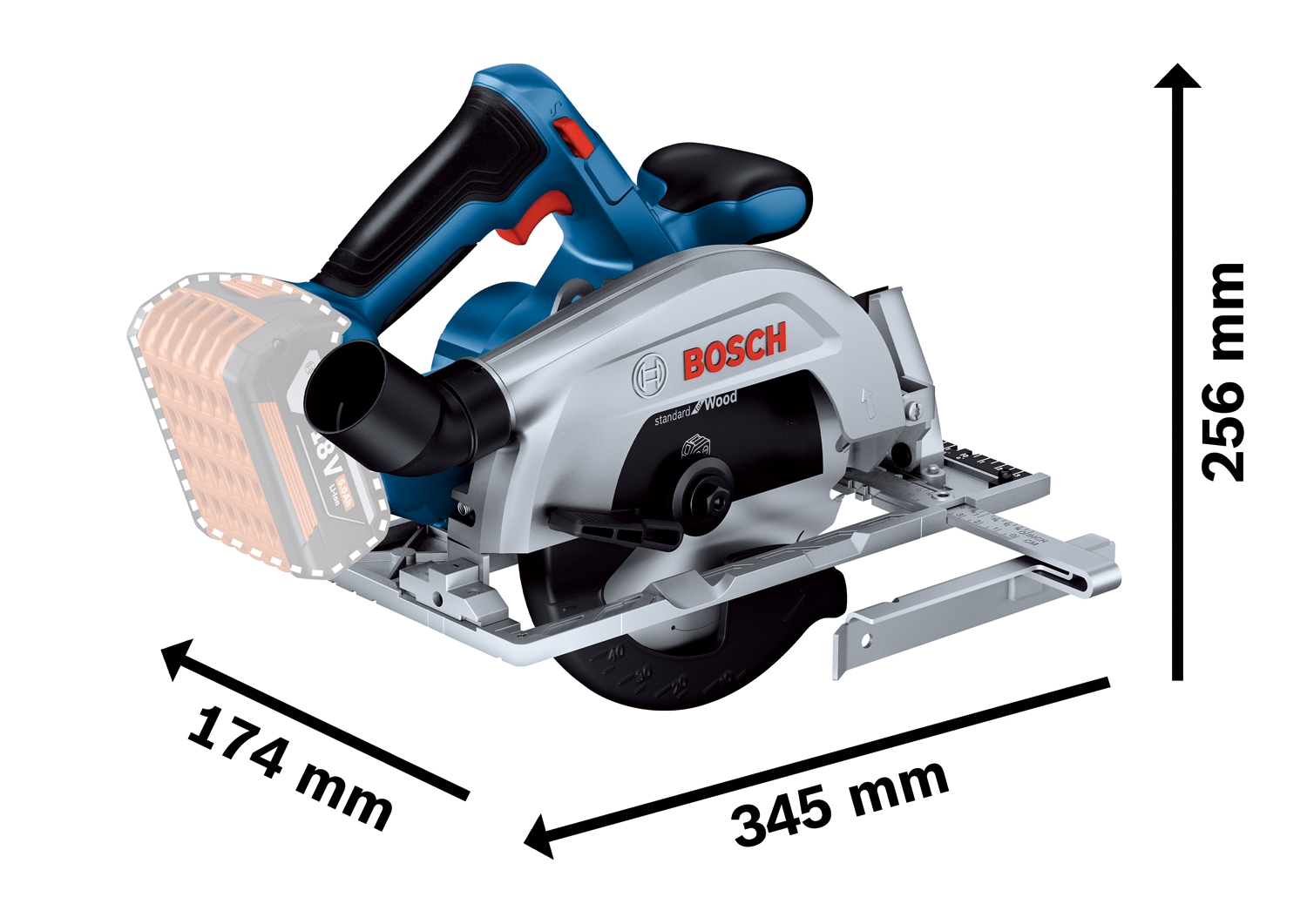 Bosch Professional Akku-Handkreissäge »»GKS 18V-57-2««, in L-BOXX, ohne Akku, ohne Ladegerät