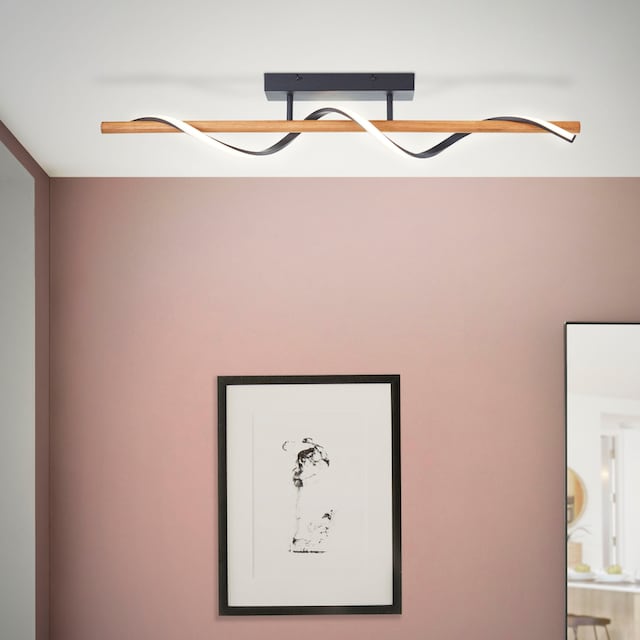 Home affaire Deckenleuchte »Amanlis«, 1 flammig-flammig, über Wandschalter  dimmbar, warmweißes Licht, Holz /Metall /Kunststoff | BAUR