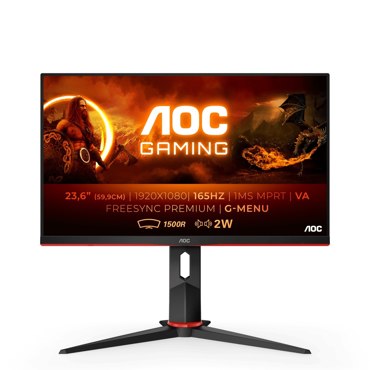 Hyrican Gaming-PC-Komplettsystem »Striker SET02403«, (PCIe SSD Gen4), DDR5, Windows 11, inklusive 24" Curved Monitor AOC C24G2AE/BK