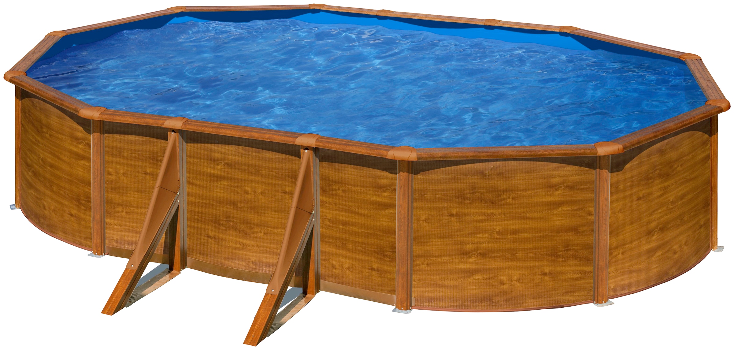 my POOL BWT Ovalpool, (Komplett-Set, 10 tlg.), in moderner Holzoptik, Höhe 132 cm, verschiedene Größen