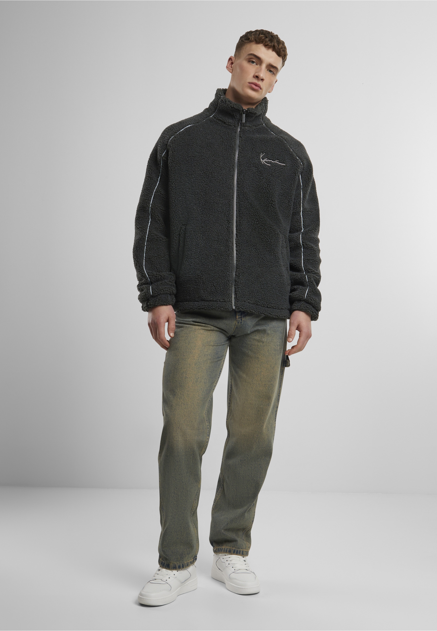 Karl Kani Allwetterjacke »Karl Kani Karl Kani Metal Signature Teddy Jacket« 1 Stk. tlg. mit Kapuze