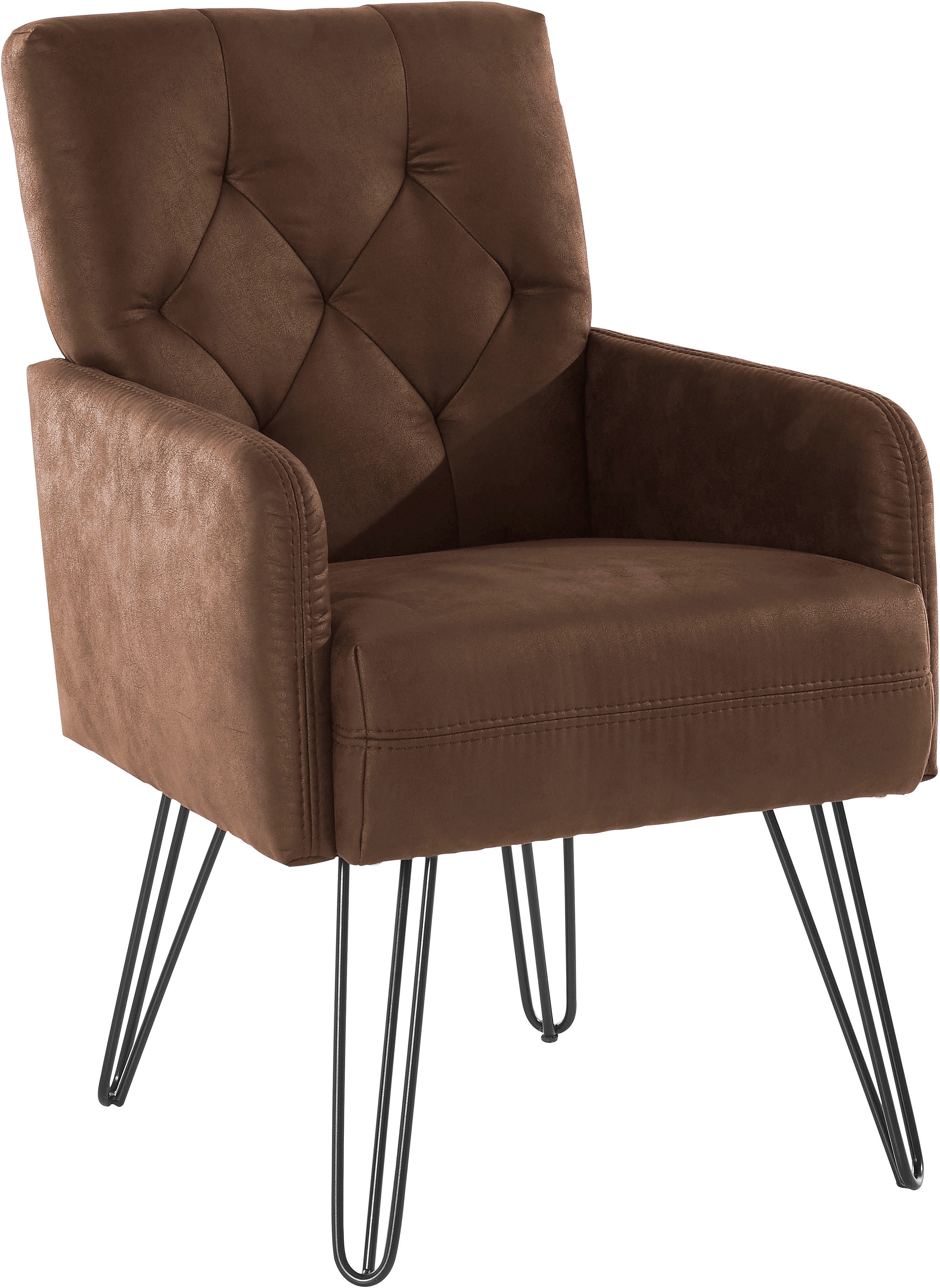 exxpo - sofa fashion Sessel »Doppio, Loungesessel mit Designuntergestell, bequem und elegant«, aufwendige Rückenverarbeitung, Breite 61 cm