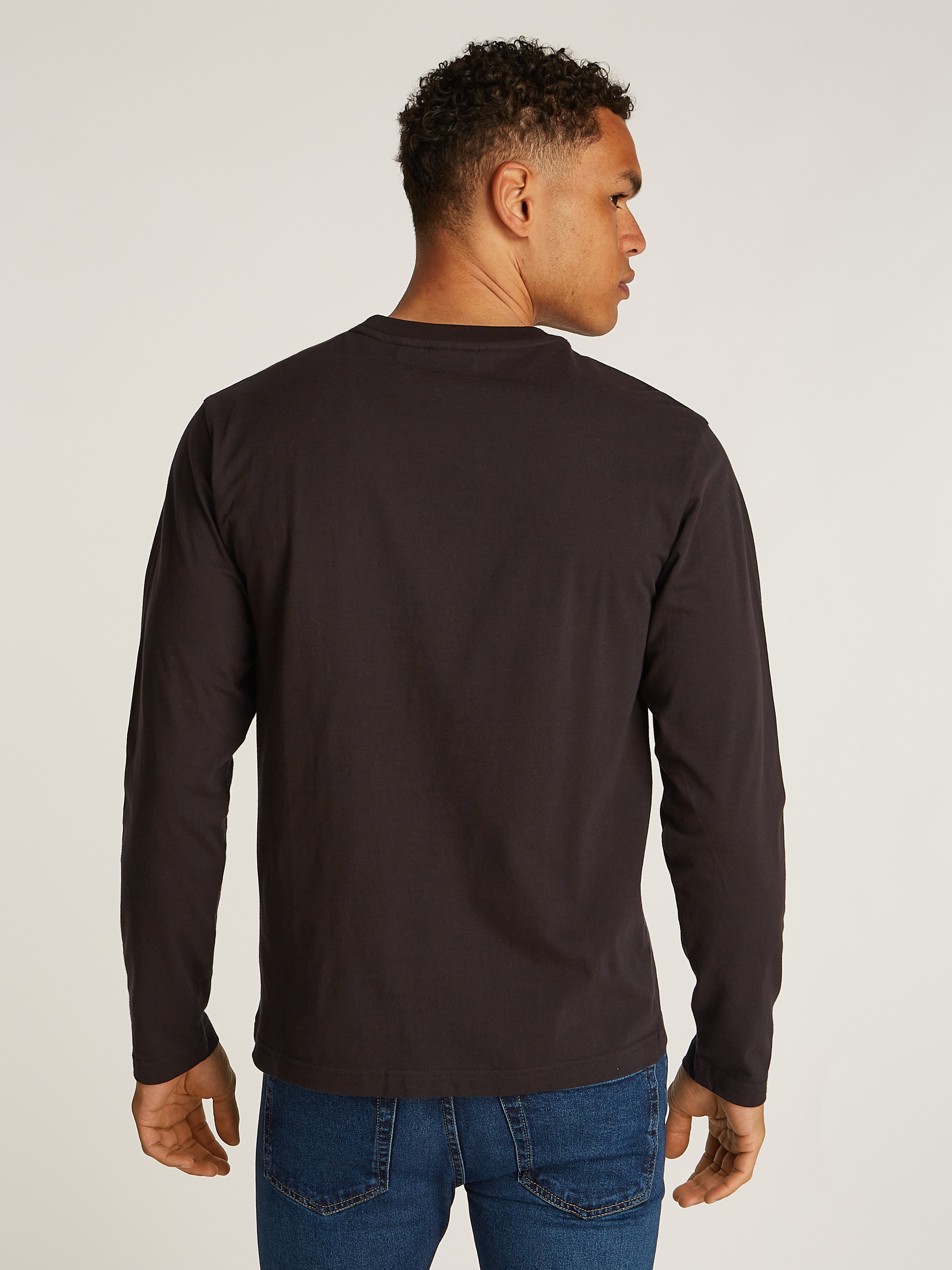 Calvin Klein Rundhalsshirt »SPLIT LINE LOGO LS T-SHIRT«, mit Logoprint
