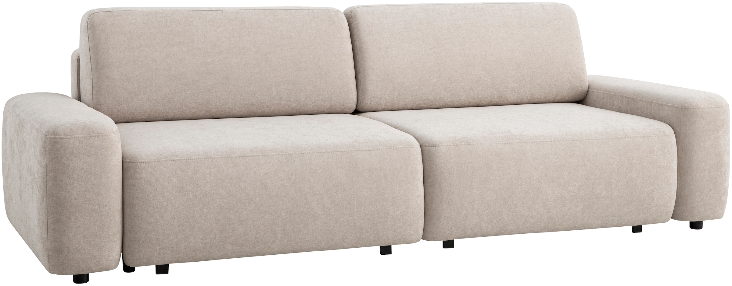 INOSIGN 3-Sitzer »TORGE (257cm), Sofa,Schlafsofa in Cord, Samtvelours, Struktur fein«, rundes Design, Schlaffunktion u. Bettkasten, Liegefläche: 135/200 cm