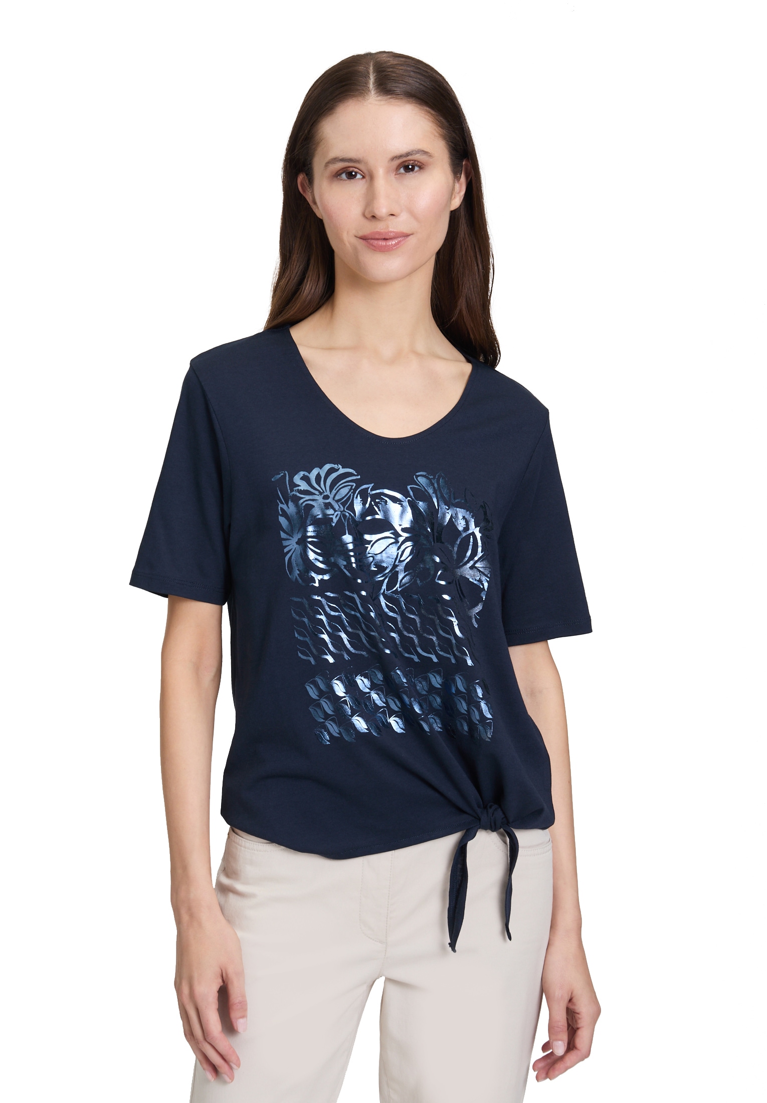 Betty Barclay Kurzarmshirt "Betty Barclay Basic Shirt mit Schleifenknoten", günstig online kaufen