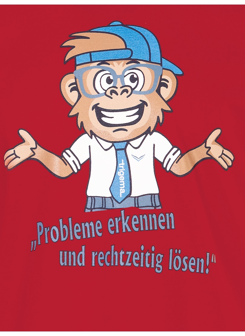 mit | T-Shirt Spruch »TRIGEMA Shirt für Trigema BAUR ▷ lustigem Affen-Print«