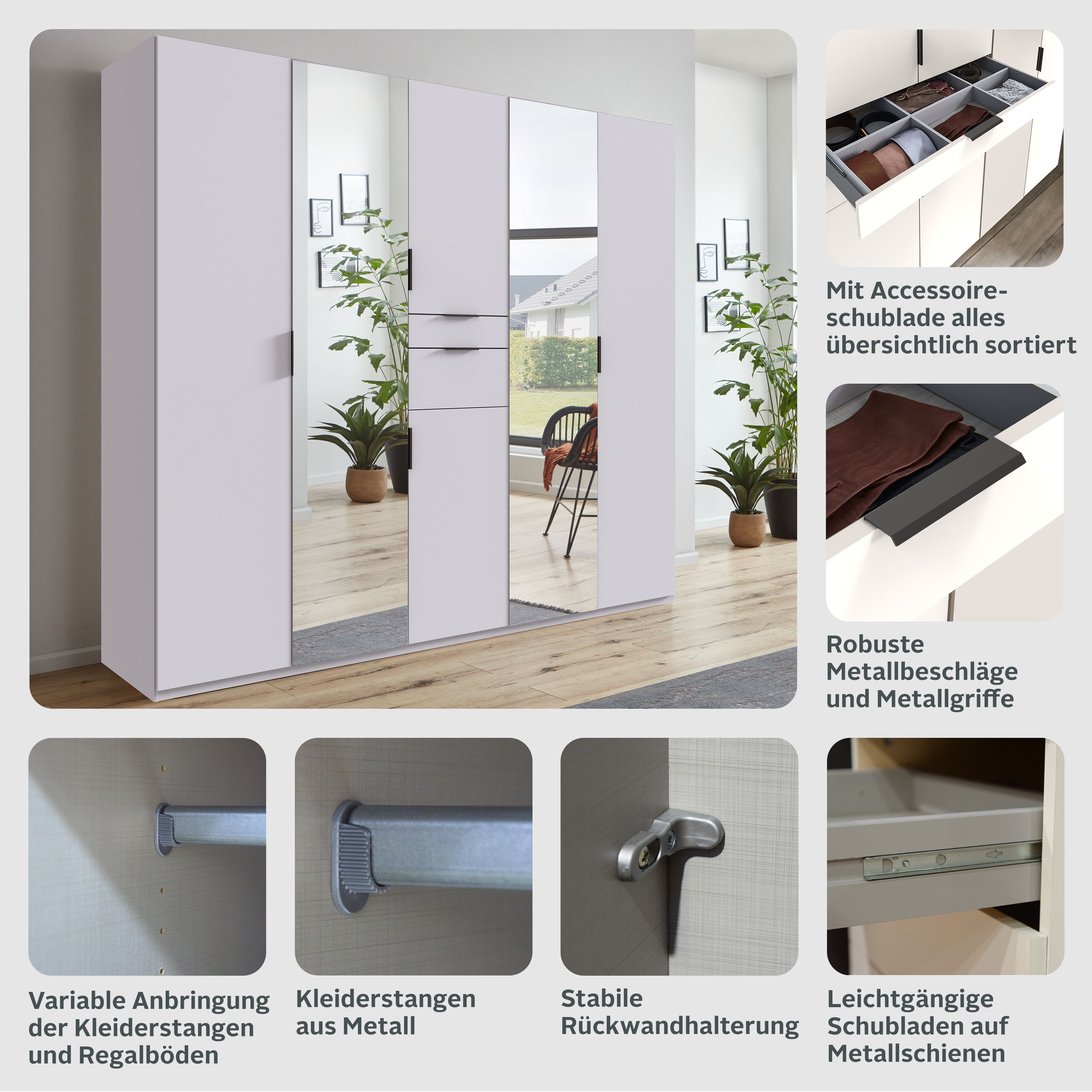 Thumbnail - Wimex Drehtürenschrank "Moldau Kleiderschrank mit Spiegel Schlafzimmerschrank Bestseller"