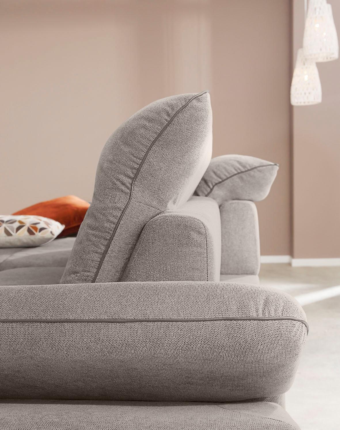 W.SCHILLIG Ecksofa »enjoy&MORE, Designsofa, elegant und bequem, L-Form«, Sitztiefenverstellung, Füße schwarz pulverbeschichtet, Breite 294 cm