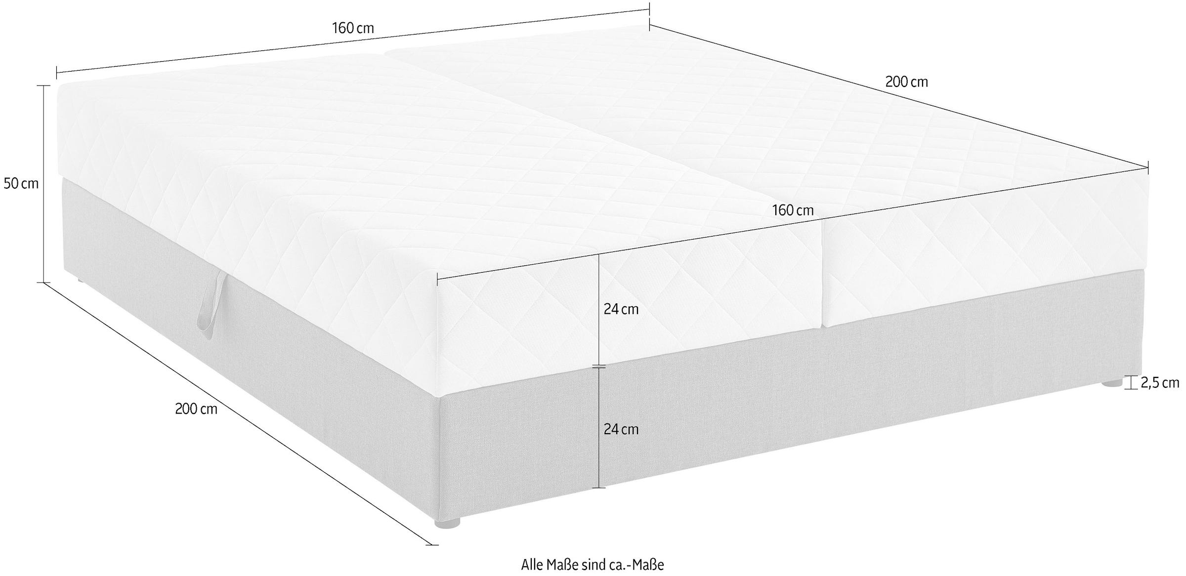 ATLANTIC home collection Boxbett »BELINA«, mit Taschenfederkernmatratze und geräumigem Bettkasten