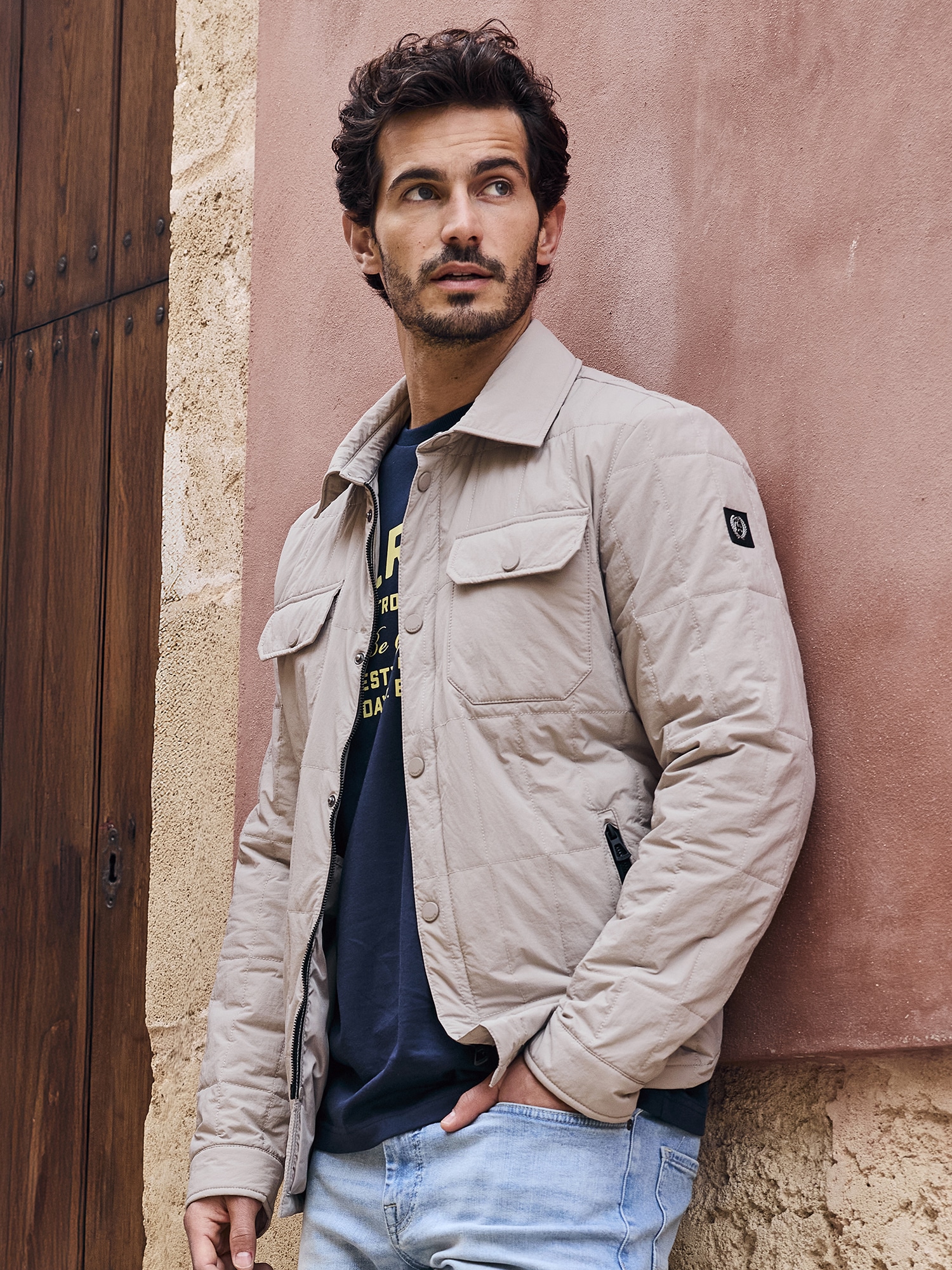 LERROS Hemdjacke »LERROS Overshirt-Jacke, leicht gefüttert«, ohne Kapuze, Wasserabweisend