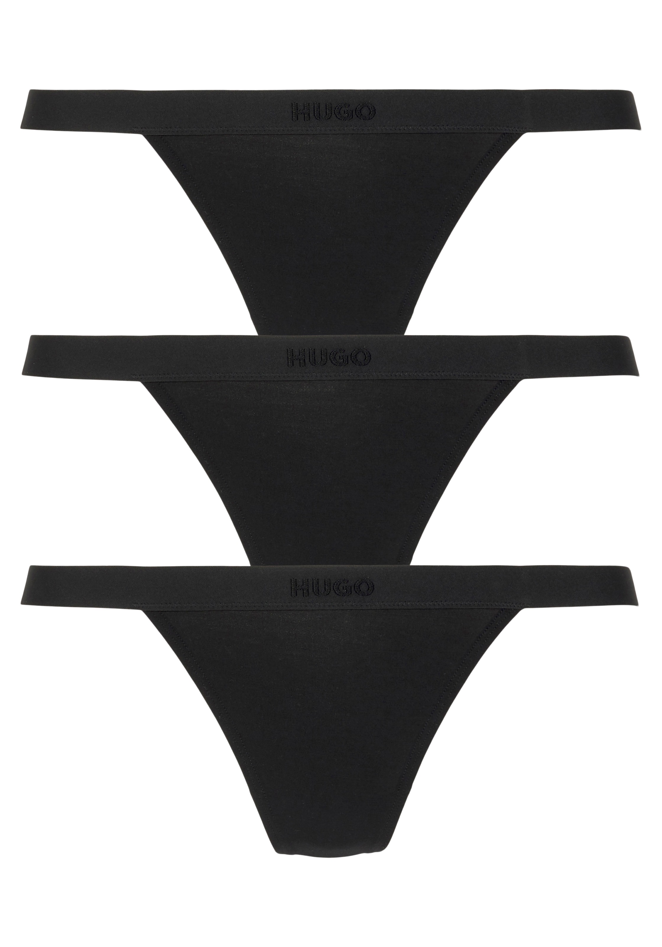 HUGO String »TRIPLET STRING mit PURE«, schmalem 3er-Pack), | St., BAUR (Packung, online Bund bestellen 3