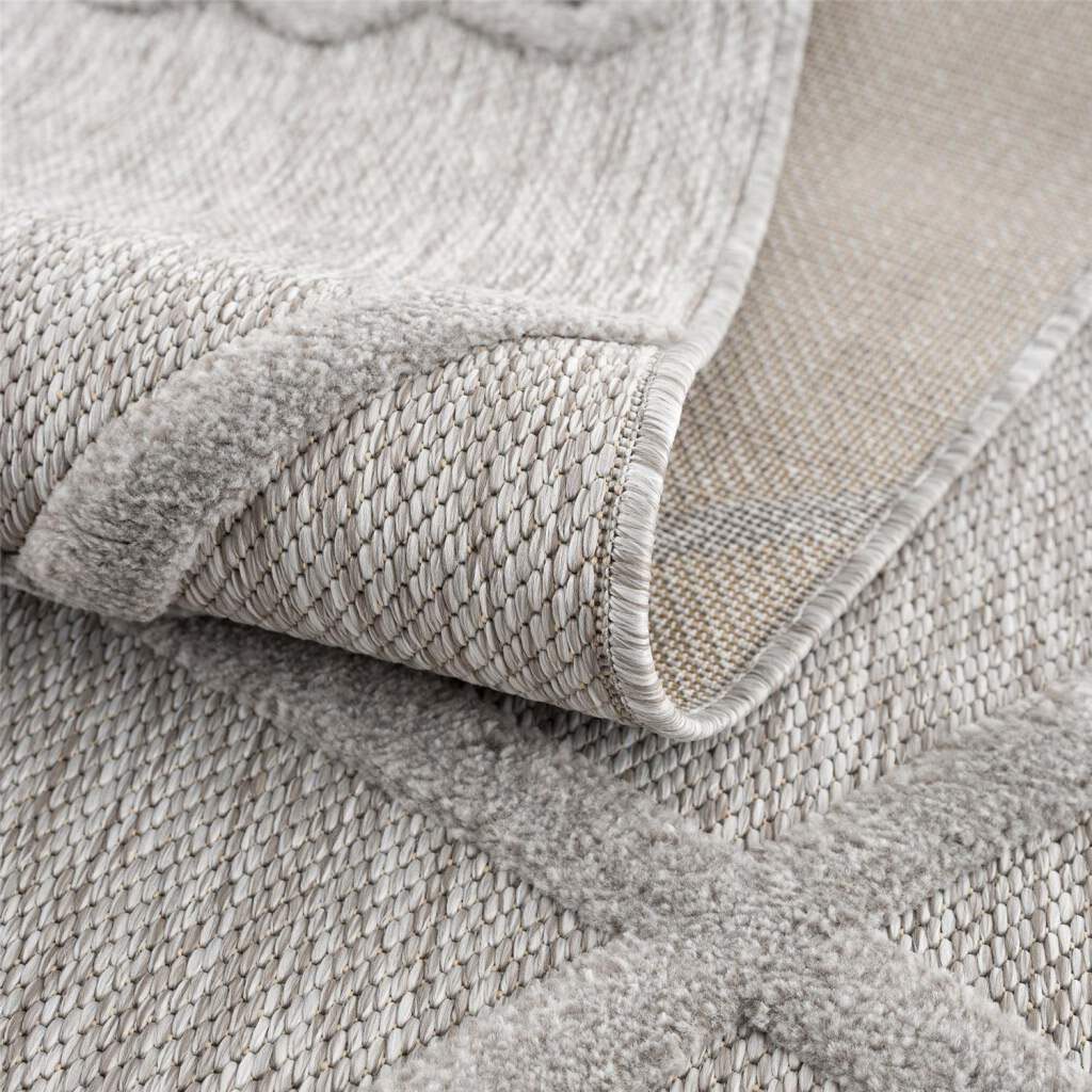 Carpet City Teppich »In-& Outdoorteppich Santorini 58578, 3D-Effekt, Raute-Optik«, rechteckig, 5 mm Höhe, Wetterfest & UV-beständig für Terrasse, Balkon, Küche, Flur