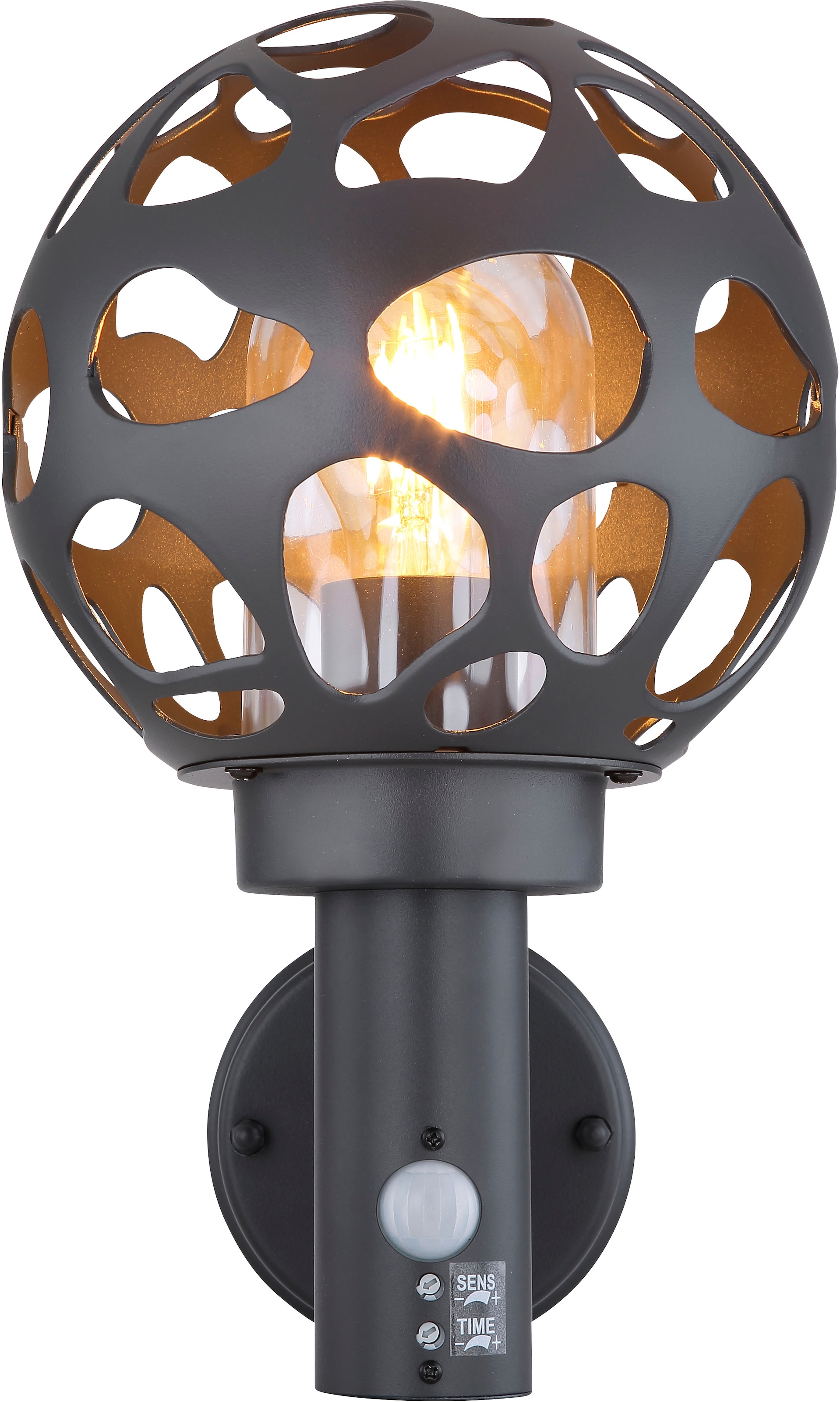 GLOBO LIGHTING Außen-Wandleuchte »HILARIO« E27 1 Stk. Außenleuchte mit Sensor für Garten & Eingang