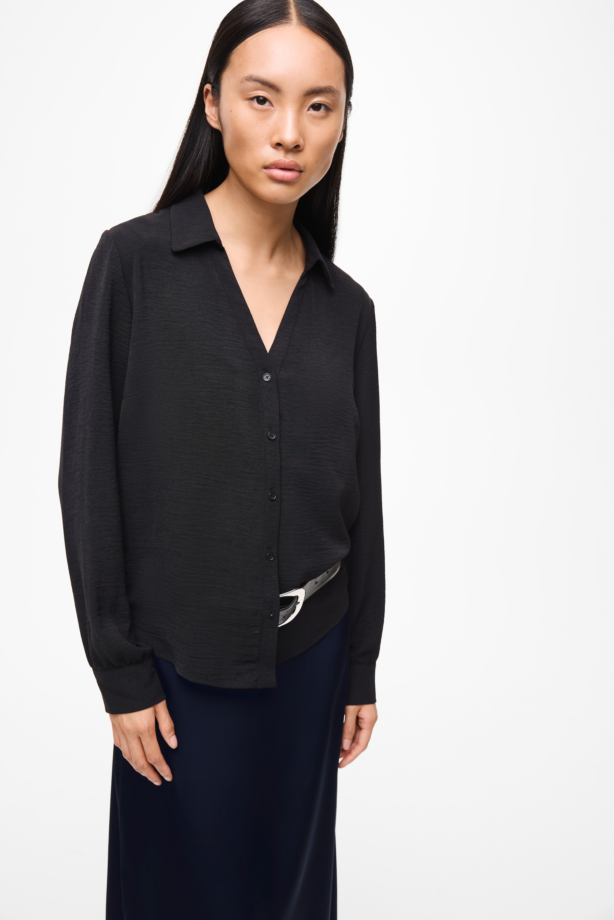 Vila Langarmbluse "VIJOSA L/S V-NECK SHIRT - NOOS" günstig online kaufen