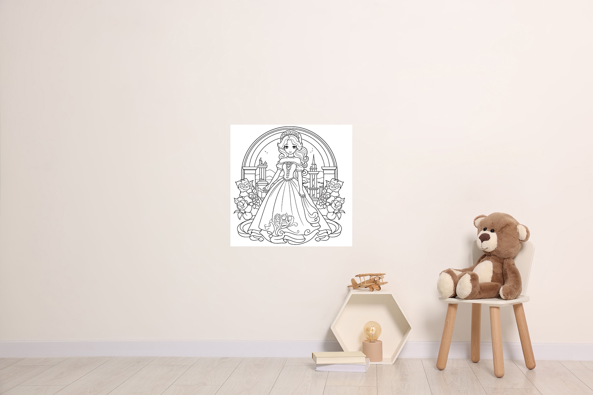 queence Wandsticker »Prinzessin«, (1 St.), DIY-Wandsticker zum Bemalen