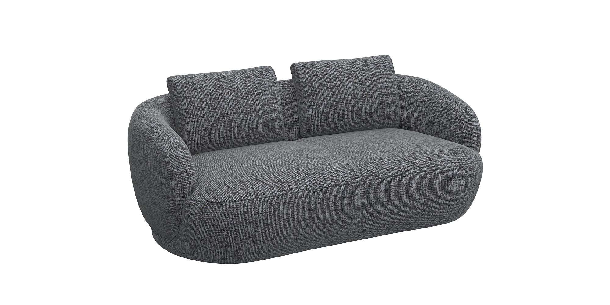 Thumbnail - FLEXLUX 2,5-Sitzer "Torino, rund, Couch, Loveseat,", Modernes, organisches Sofa-Design, Kaltschaum, Wellenunterfederung