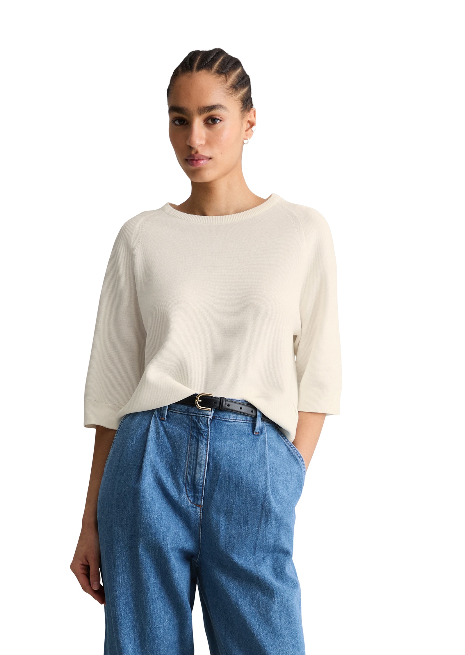 Marc OPolo DENIM Strickpullover "aus kompaktem Baumwollgarn" günstig online kaufen