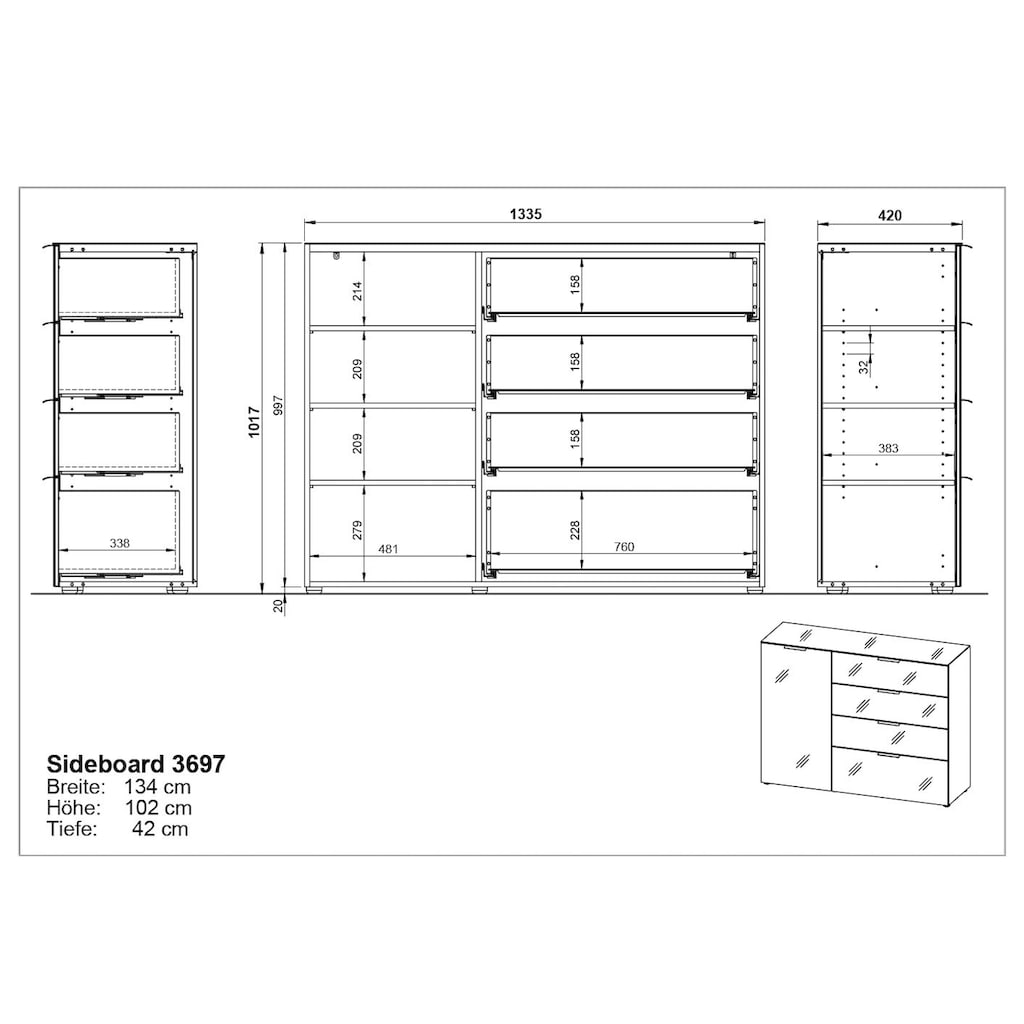 GERMANIA Sideboard »Oakland«