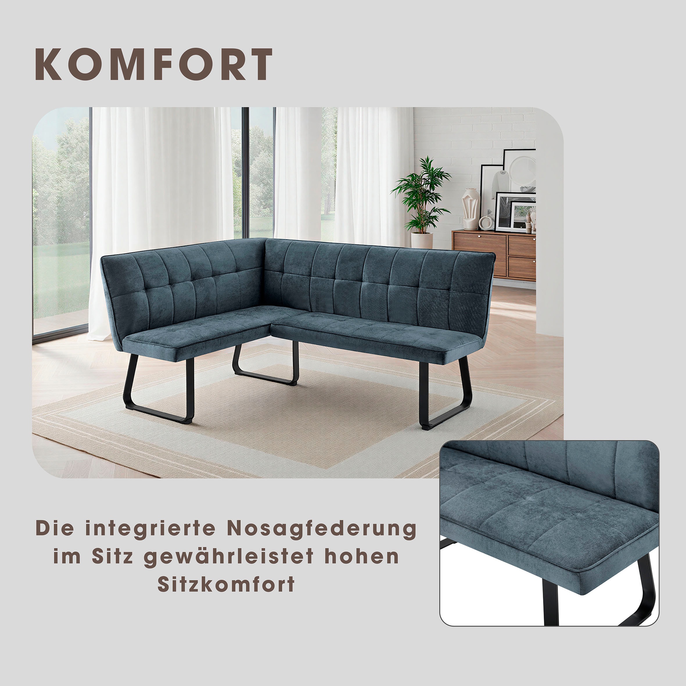 BYLIVING Talea Corner Bench Dark Gray 2
