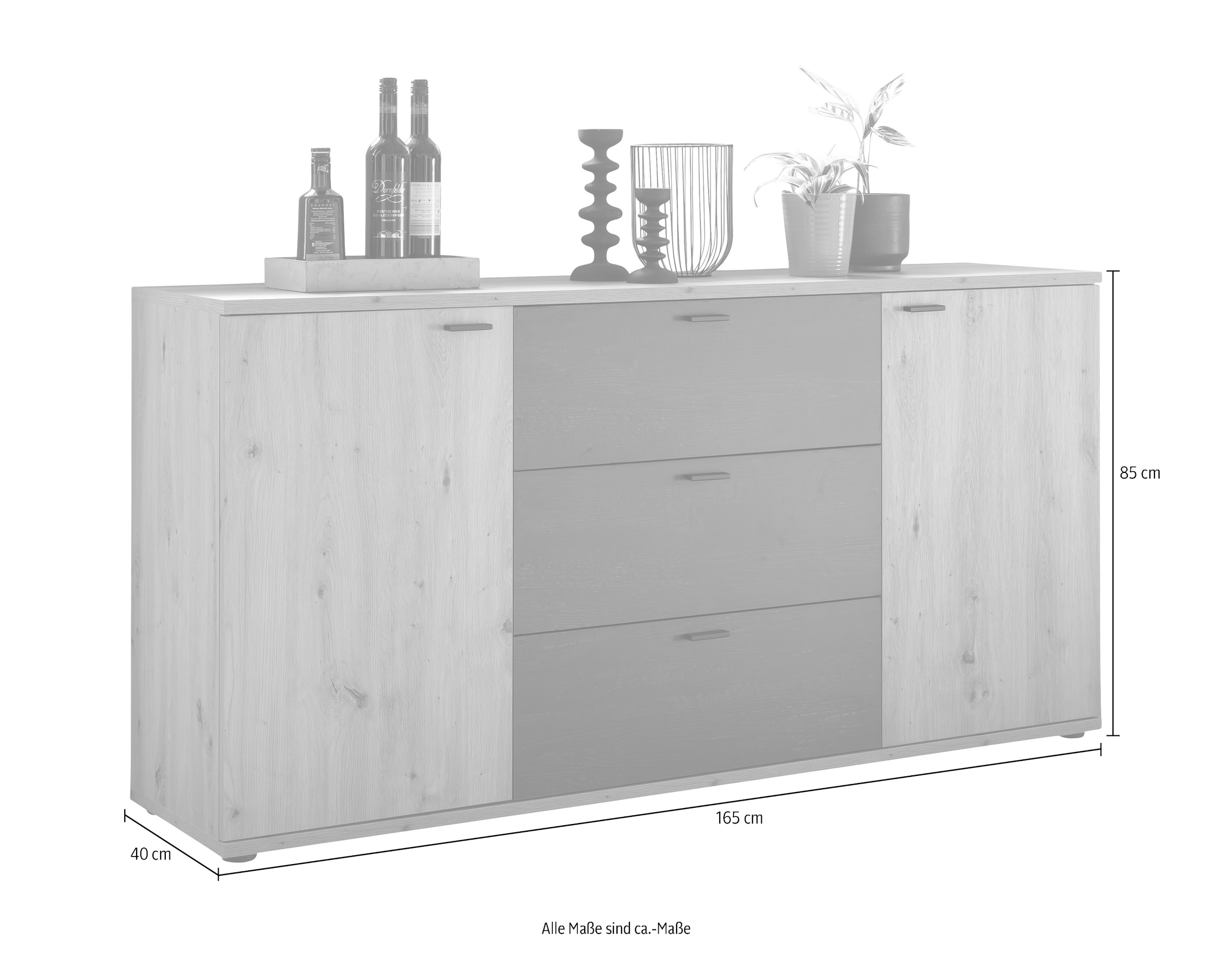 HELA Sideboard »Atlanta«, Breite 165 cm