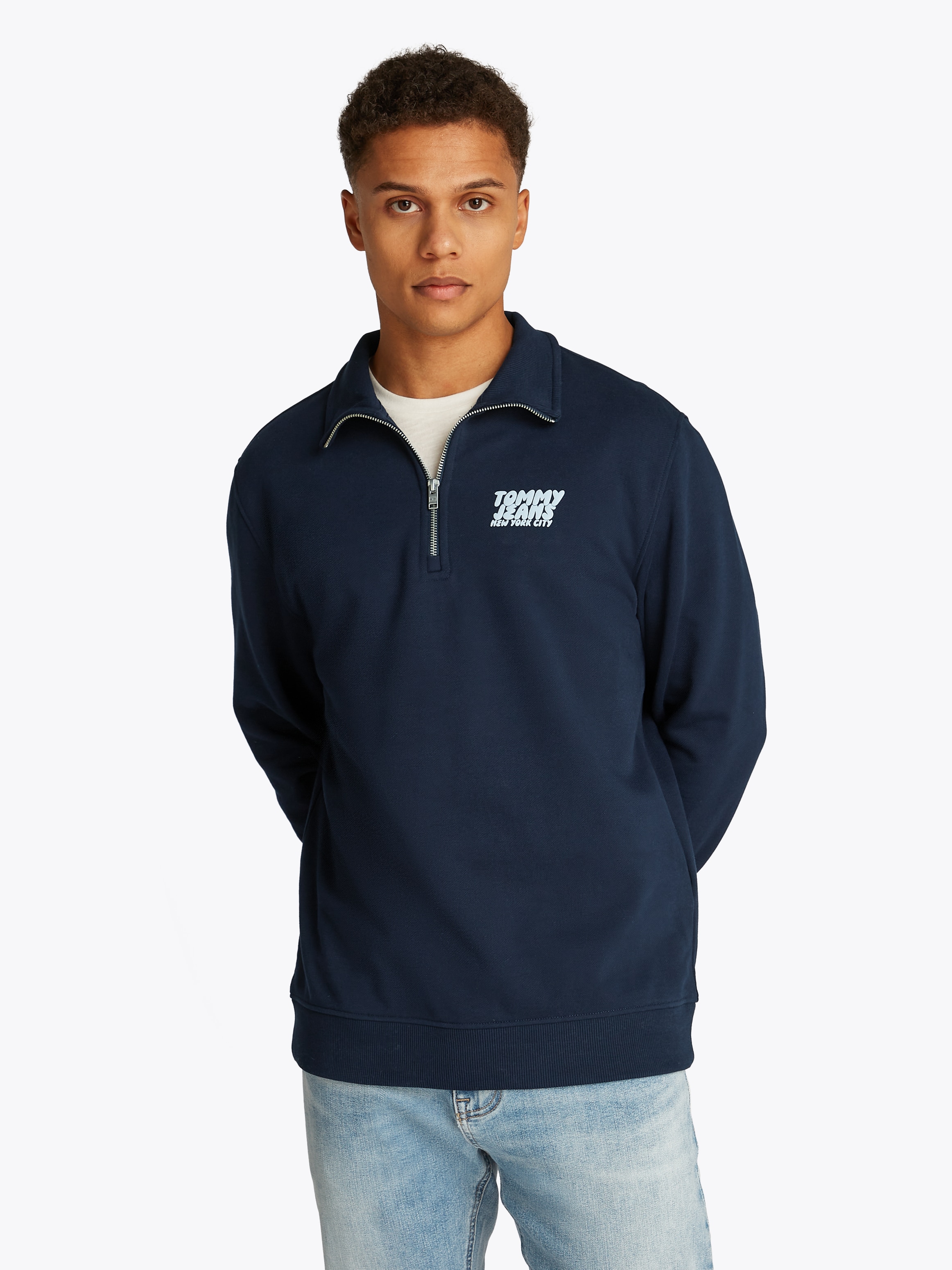 Tommy Jeans Sweatshirt "TJM REG BUBBLE QRTR ZIP FRNT/BCK", mit großem Rücke günstig online kaufen