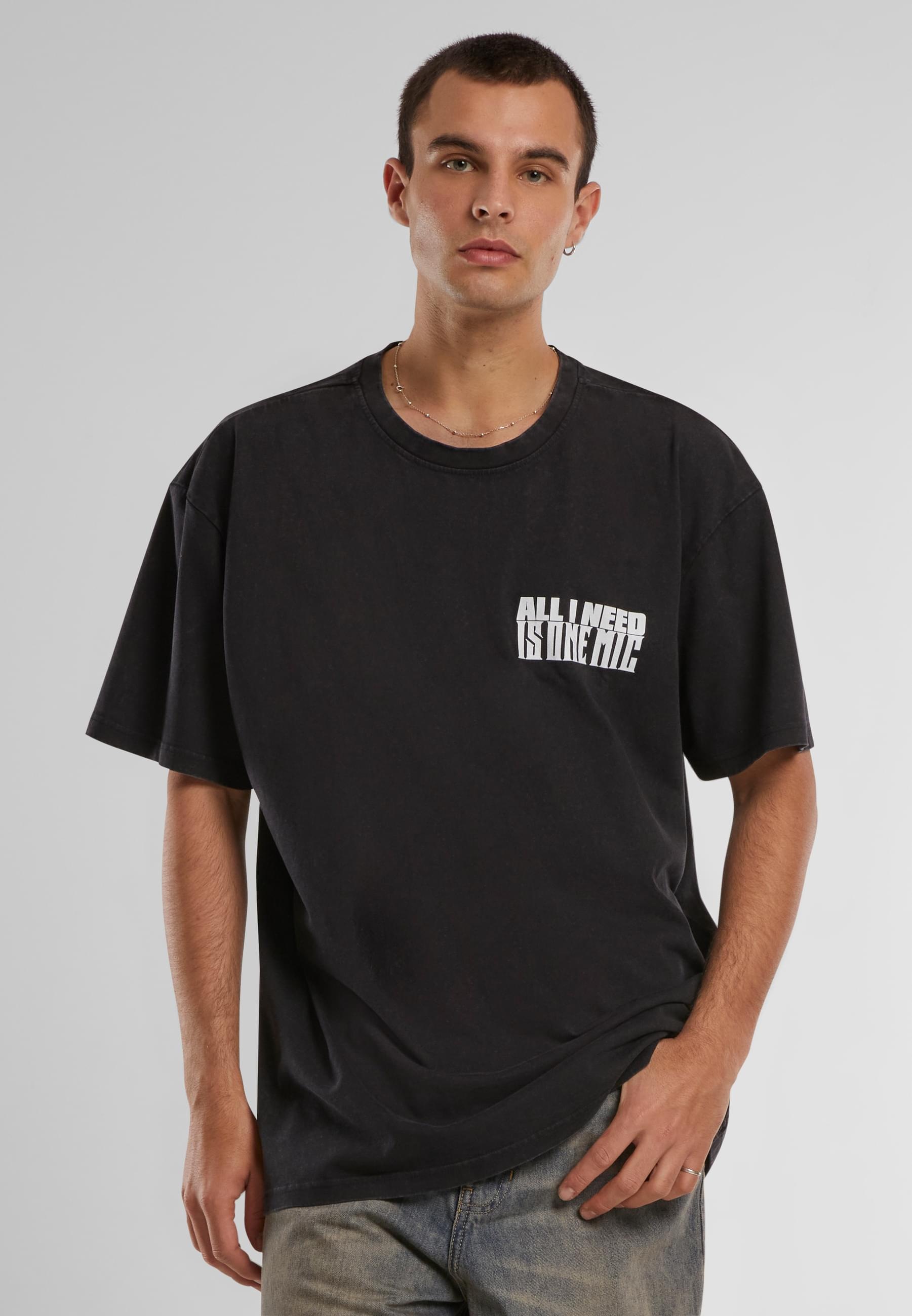 MisterTee T-Shirt »MisterTee Herren Nas Stillmatic Acid Washed Oversize Tee«, (1 tlg.)
