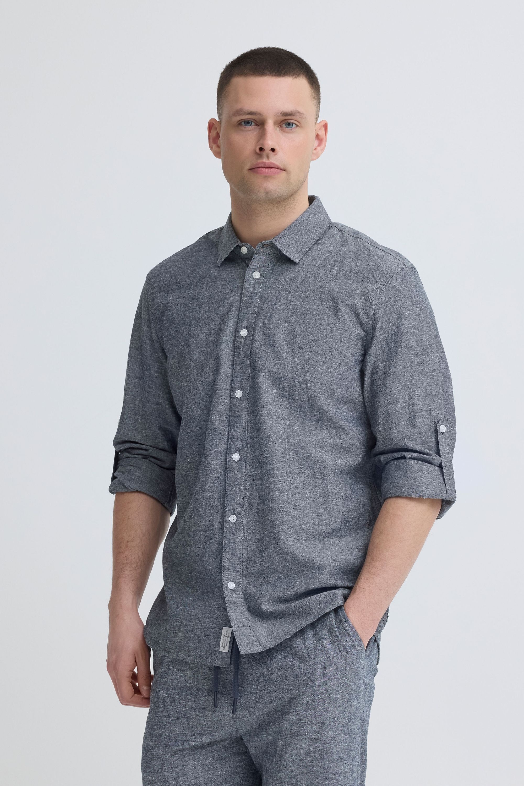 Blend Leinenhemd "BHAban Slub Linen Mix" Slub Hemd Leinen Mix günstig online kaufen